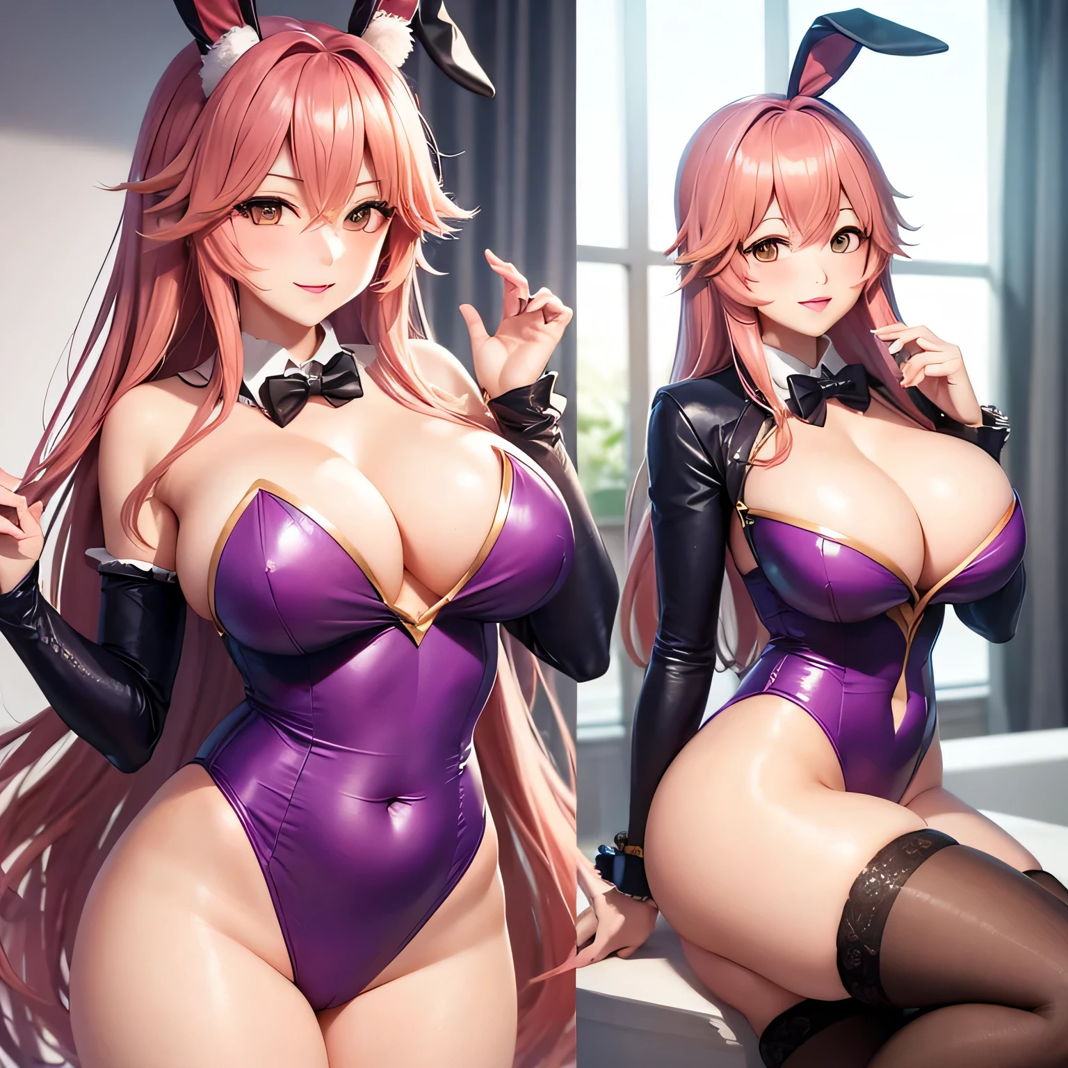 tamamo plump super breasts Big waist Bunny Suit leotard