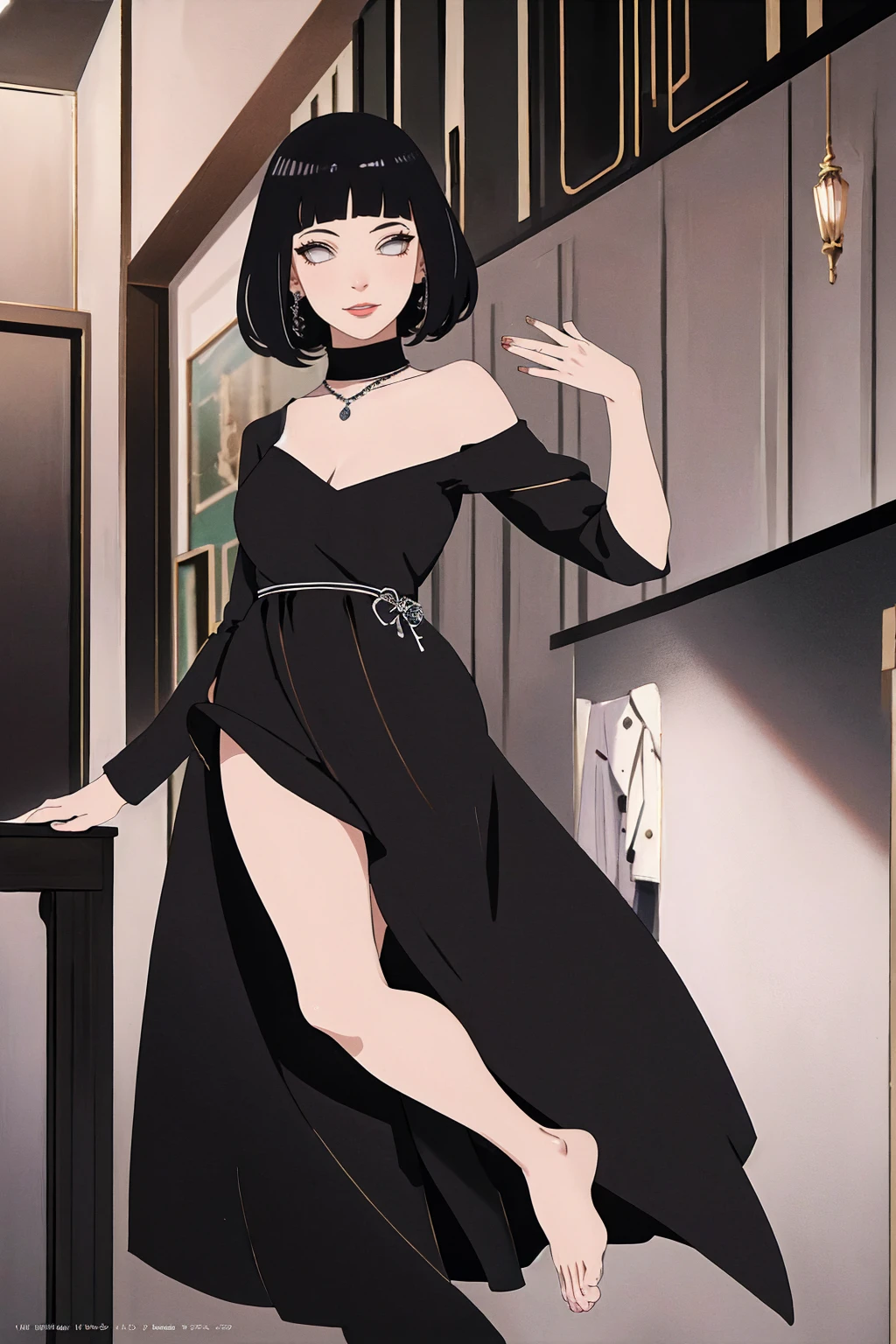rei, fullbody, full body,dress in Evening Dress,(Rei),shy, silent