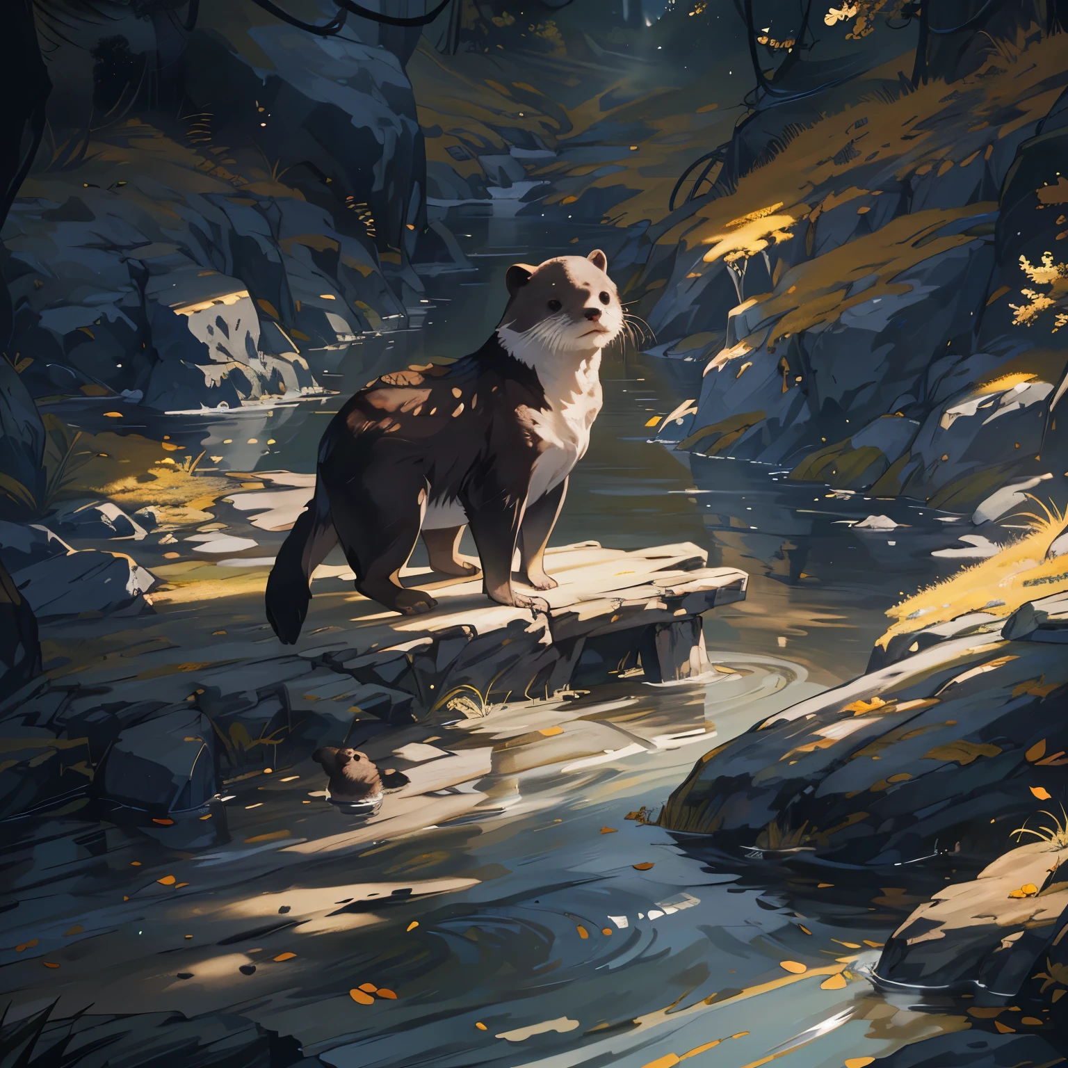 (8k, RAW photo, best quality, masterpiece:1.2)、、Otter、animal、(1Animals:1.2)、male、