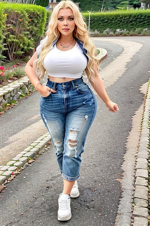 A woman is walking