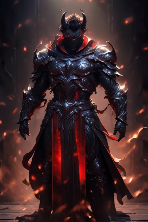 (master piece:1.5), (best quality:1.5), (exquisite lighting and shadow, highly dramatic picture, cinematic lens effect) (Photorealistic picture) highly detailed, realistic, cinematic lighting, studio quality, 8k, wallpaper, dynamic pose, anatomy correct, epic fantasy digital art, Epic composition, full body black Male red eyes were bull demon