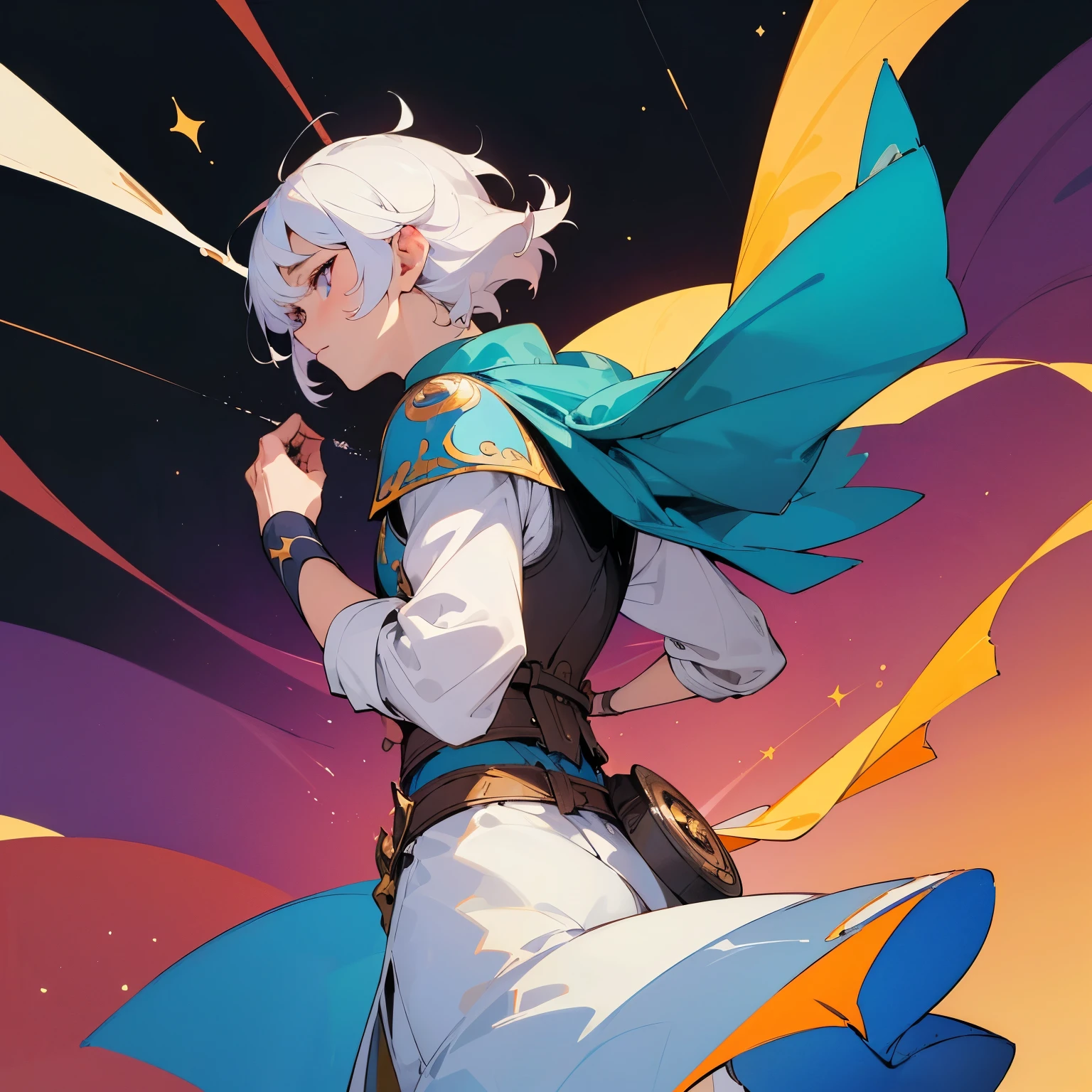((Masterpiece)),(((best quality))),(character design sheet, same character, front, side, go back), illustration, ผู้man 1 คน, Height 187 cm., Hair color, smooth, Hair style fax, eyes, environment change scene, Hair style fax, Zitai poses, man, Armored vest, space, future,star, charturnbetalora, (simple go background, white go background: 1.3), --6