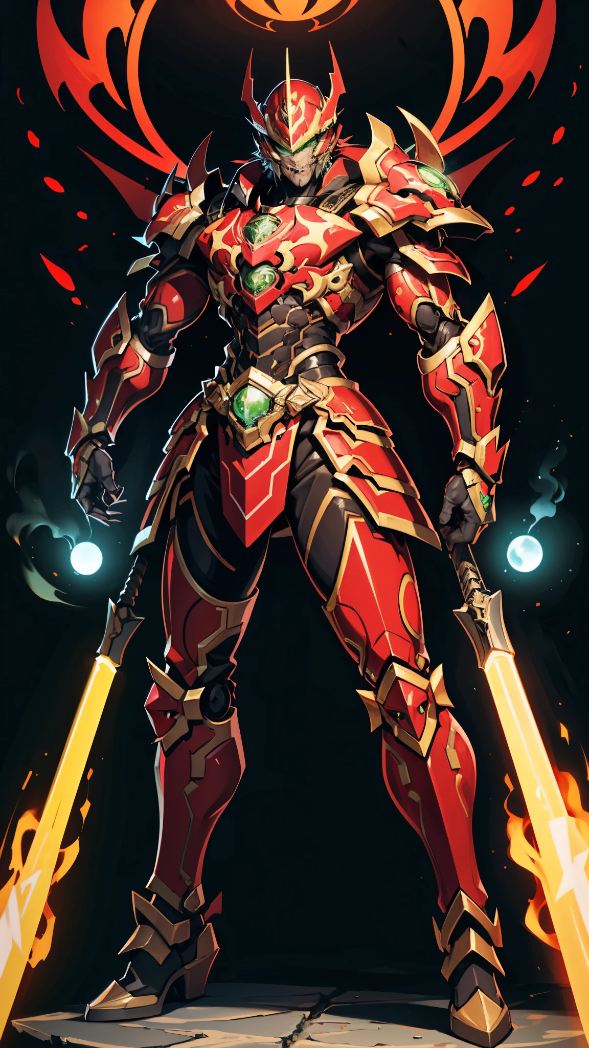 A man wearing a full-face helmet, a fantasy-style biotech armored combat suit, green eyes, (a composite layered chest armor), fully enclosed shoulder guards, matching arm and leg guards, the belt is adorned with fangs biting into orbs, (the color scheme is primarily black with red accents), the design balances heavy with agility, a high-tech bio-mecha armor, (Bat concept Armor, stand on the top of a skyscraper in a futuristic sci-fi city), this character embodies a finely crafted fantasy-surreal style armored hero in anime style, exquisite and mature manga art style, (element, plasma, energy, the armor glows), ((male:1.5)), metallic, real texture material, dramatic, high definition, best quality, highres, ultra-detailed, ultra-fine painting, extremely delicate, professional, perfect body proportions, golden ratio, anatomically correct, symmetrical face, extremely detailed eyes and face, high quality eyes, creativity, RAW photo, UHD, 32k, Natural light, cinematic lighting, masterpiece-anatomy-perfect, masterpiece:1.5