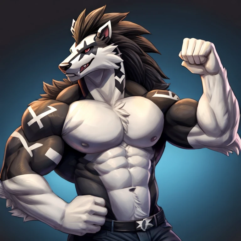 Pokemon Obstagoon, flexing,