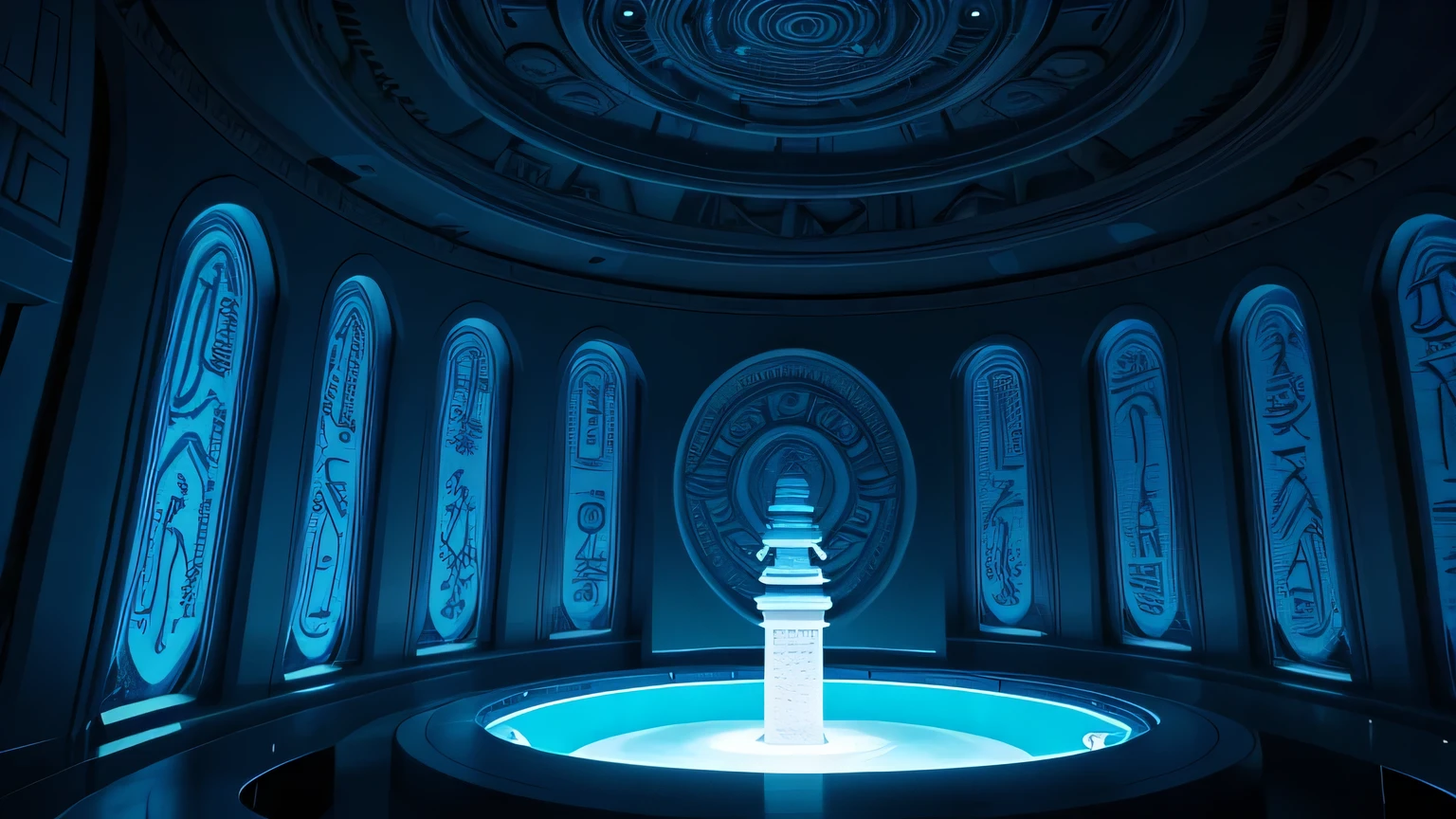 Explore the depths of a parametric 3D space, inspired by the intricate and awe-inspiring architecture of the pre-Columbian era. Adorned with the ancient glyphs of the Mayan writing system, this space is a visual feast for the eyes.