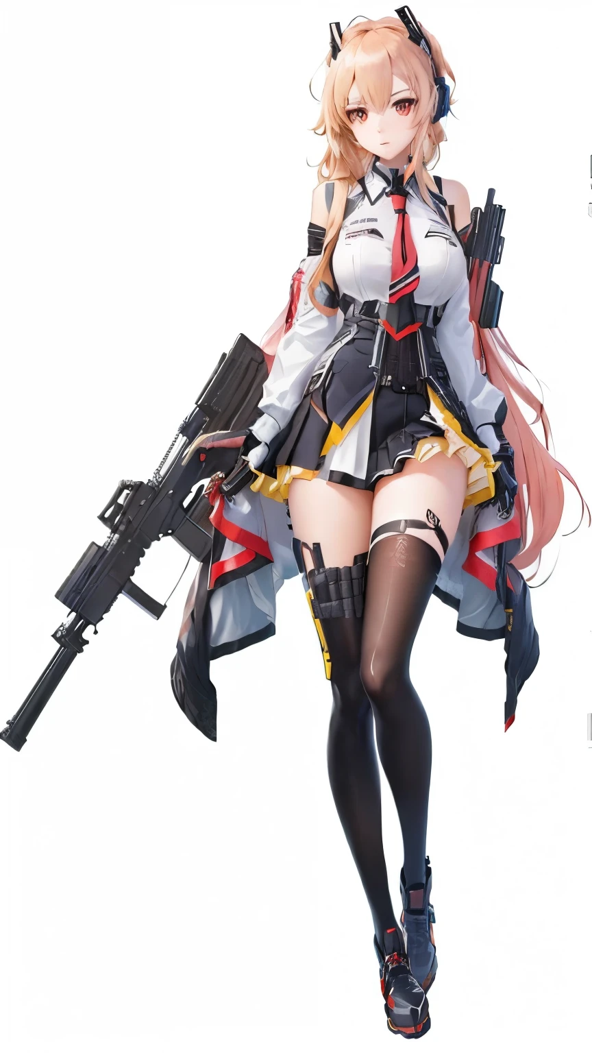 Anime girl with gun and skirt, from Girls Frontline, m4 sopmod ii Girls Frontline, Fine details. Girls Frontline, Girls Frontline style, Kushat Krenz Key Art Women, Girls Frontline cg, April Rendering, From the Azur Lane video game, Girls Frontline universe, Azure Lane style, Official Character Art, Girls Frontline