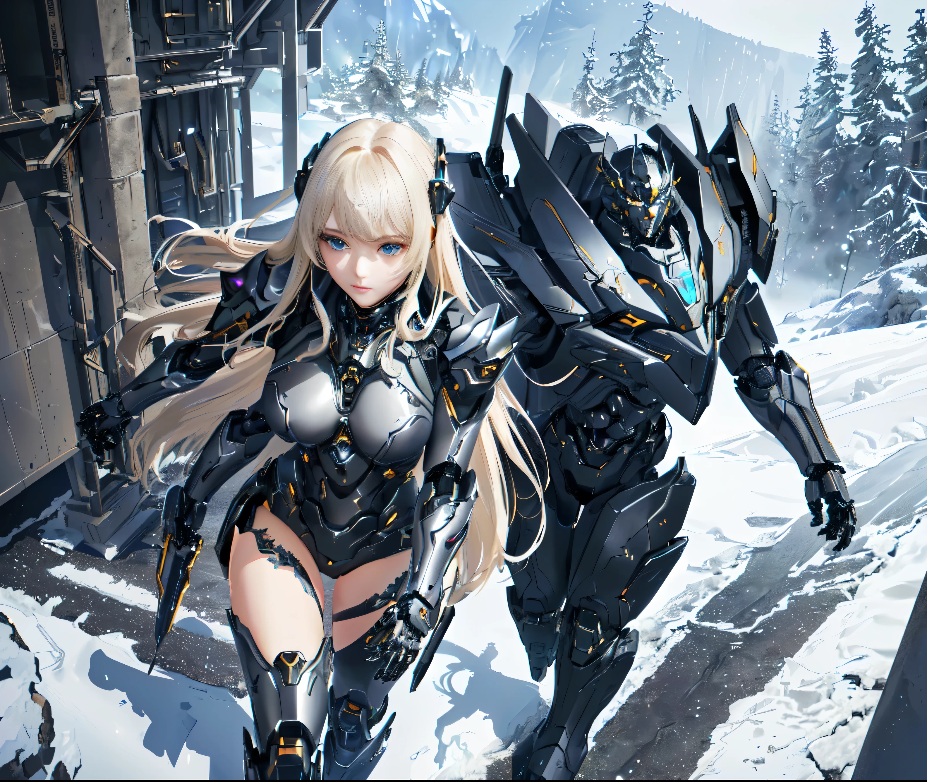 (best quality,4k,8k,highres,masterpiece:1.2), ultra-detailed, (realistic,photorealistic,photo-realistic:1.37), detailed eyes, detailed lips, extremely detailed eyes and face, long eyelashes, metallic gears, cybernetic armor, futuristic scene, mechanical warrior, heroine from Arknights, modern mecha anime, cool mecha style, splashes of art with sinfully equipped armor, a girl wearing cybernetic exoskeleton, armored girl, cyborg gears, Arknights, anime concept, hdr anime macmanus, mecha armor