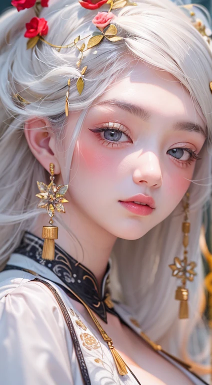 super high quality、masterpiece、Perfect illustration、Extreme Detail (Exquisite light and shadow、A very dramatic picture、) stroke、1 girl、solo、Beautifully detailed and large eyes、Baby Face、(red、white、Wearing black Hanfu)、(white煙:1.3) (Real:1.4)、、Official Art、Unity 8K Wallpaper、Super detailed、Beautiful and beautiful、masterpiece、highest quality、(Dynamic Angle: 1.4)、Glowing Skin、(Floating colorful flashes: 1) The most beautiful chaotic form、Elegant brutalist design、Bright colors、romantic depth of field、Exotic Dance、Accurate, beautifully detailed fingers、