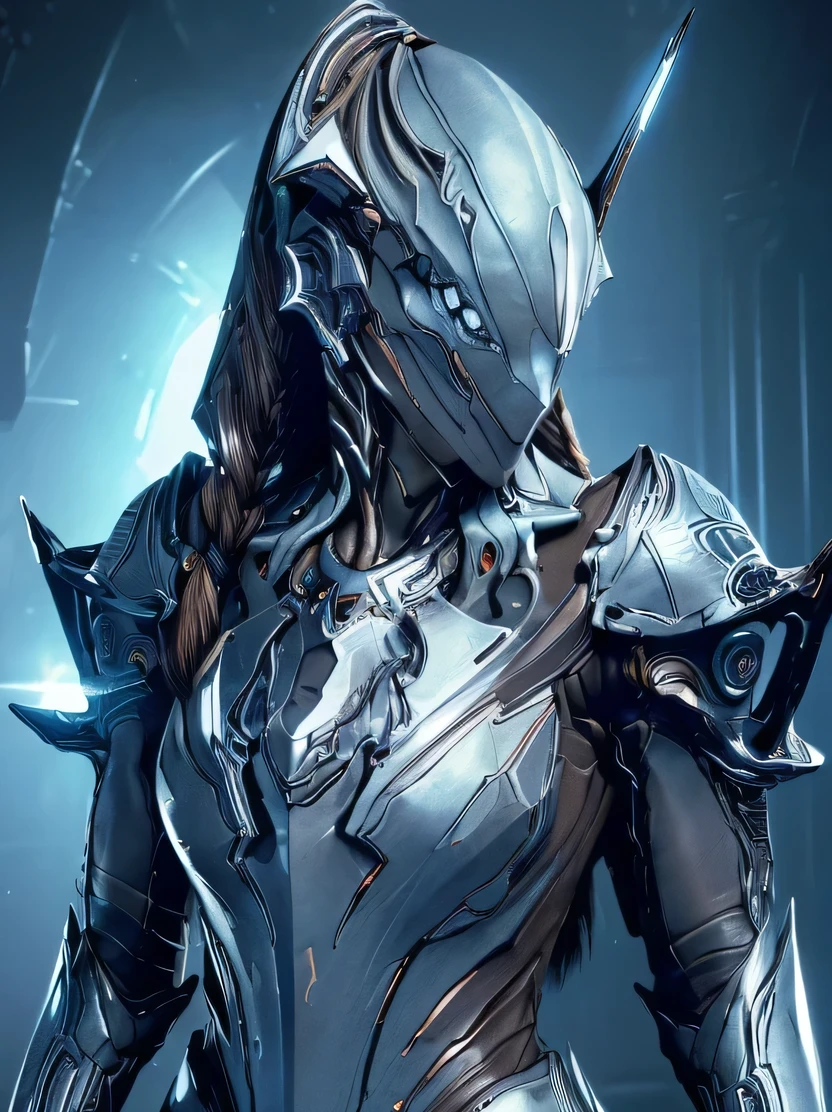 ((Masterpiece, top quality, highly detailed, high resolution, photorealistic, sharp focus, cinematic lighting)), ((solo woman, middle shot, focus from the chest up, face light)), high contrast , Warflame close-up, monocular lens, wearing intricately patterned armor, villain cyborg, alien cyborg, Crisis nano suit, assassin's elaborate mech armor, bad guy's face in armor, cool cyborg Still photo, black mecha