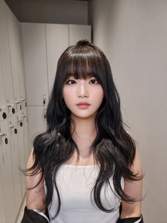 Best Quality, 8k, Masterpiece, (Portrait: 1.3), (photo realistic:1.4), (hyper realistic:1.4), Sharp Focus, looking at viewer, (smoother lighting:1.1), (increase cinematic lighting quality:0.9), realistic lighting, backlighting, light on face, ray trace, (brightening light:1.2), (Increase quality:1.4), sharp detail, (best quality real texture skin:1.4), finely detailed eyes, black_eyes, finely detailed face, 25 year old Korean woman