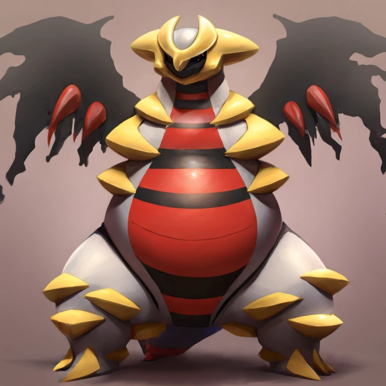 Obese Pokemon giratina, engorged belly, 