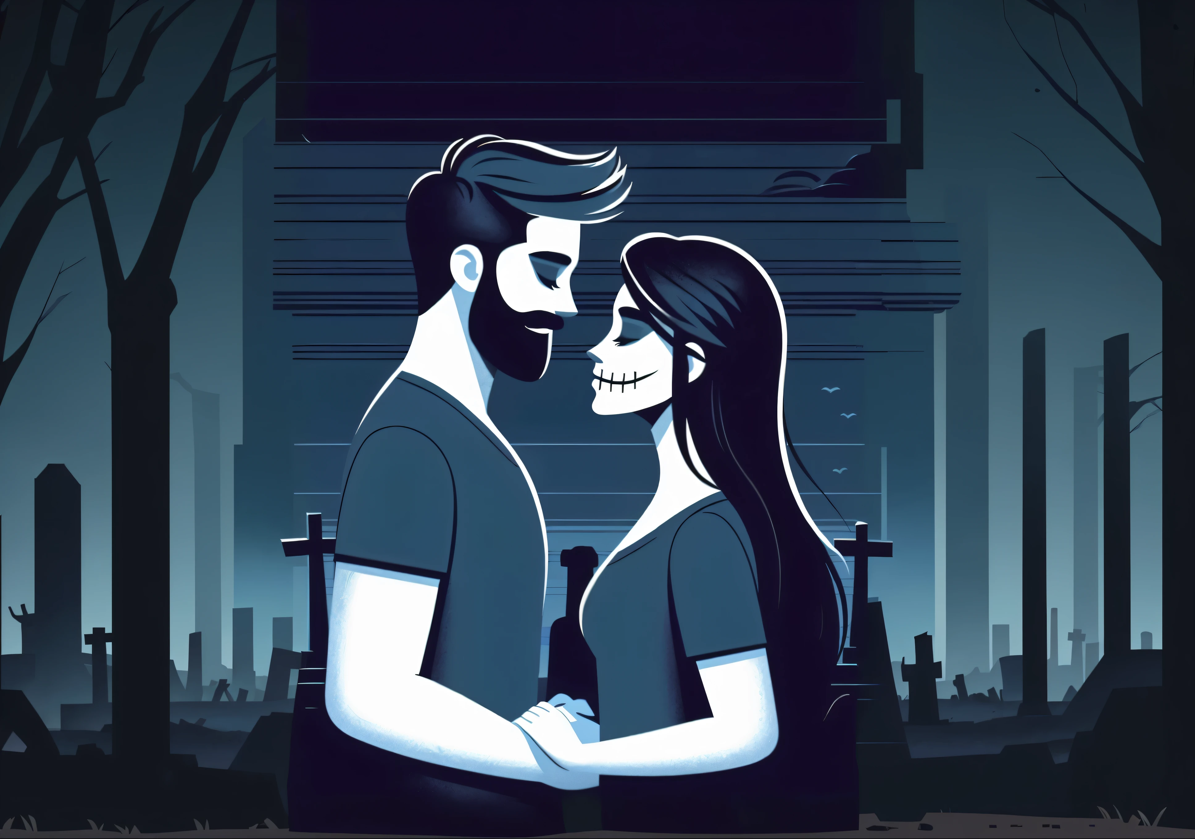 Suitable bacground,flat vector ary illustration,dark cemetery backgroun