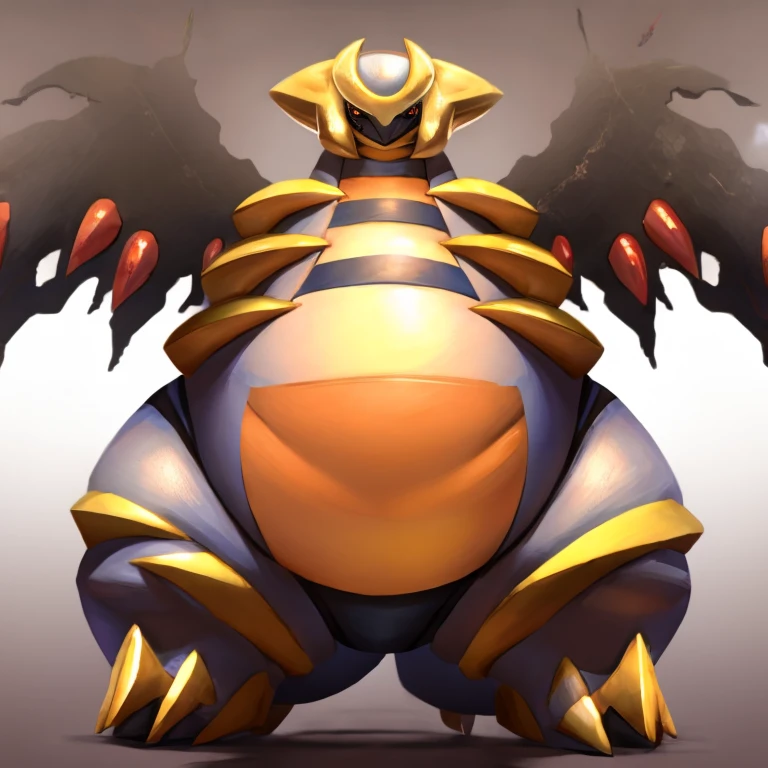 Obese Pokemon giratina, engorged belly, massive belly, bulging belly 