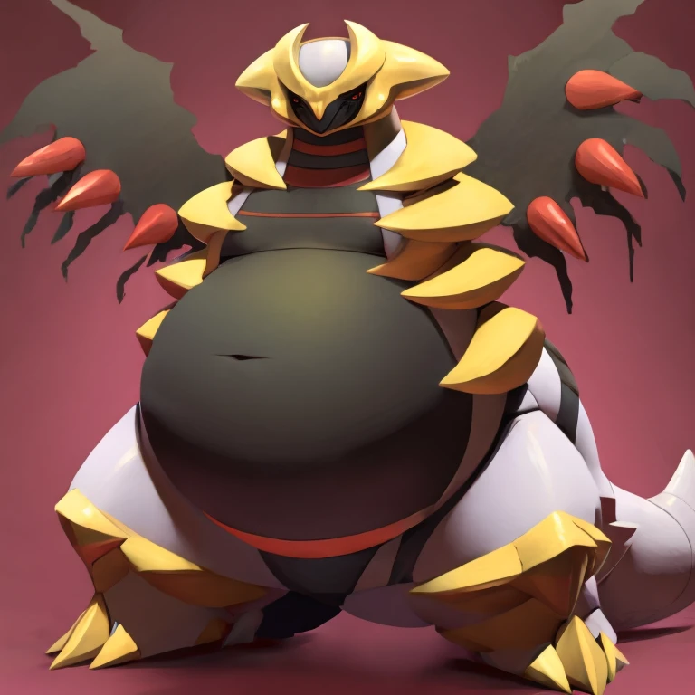 Obese Pokemon giratina, engorged belly, massive belly, bulging belly 