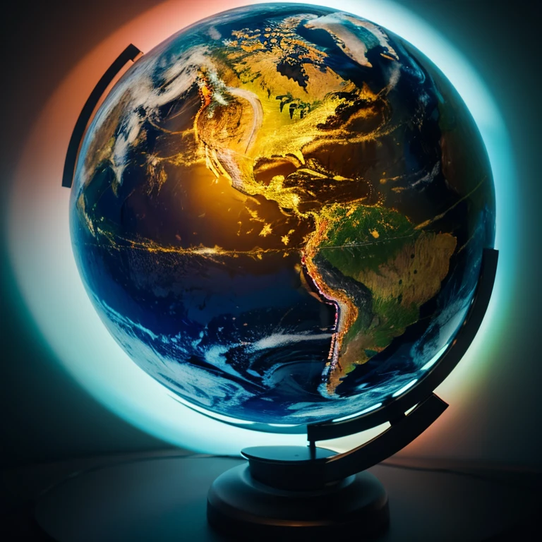 Split image of a earth Globe, top half of heavenly beauty, 3d, fantasy art  and bottom half of hellish darkness, 3d, fantasy art  polished, beautiful, colorful, intricate, eldritch, ethereal, vibrant, surrealism, surrealism, vray, nvdia ray tracing, cry-engine, magical, 4k, 8k, masterpiece, crystal, romanticism