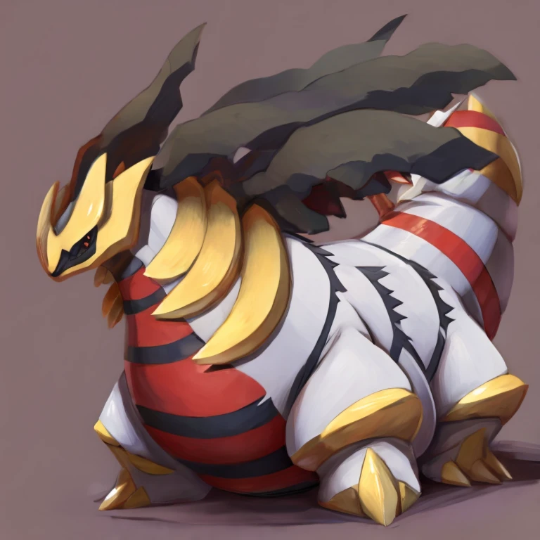 Obese Pokemon giratina, profile,  belly bulge