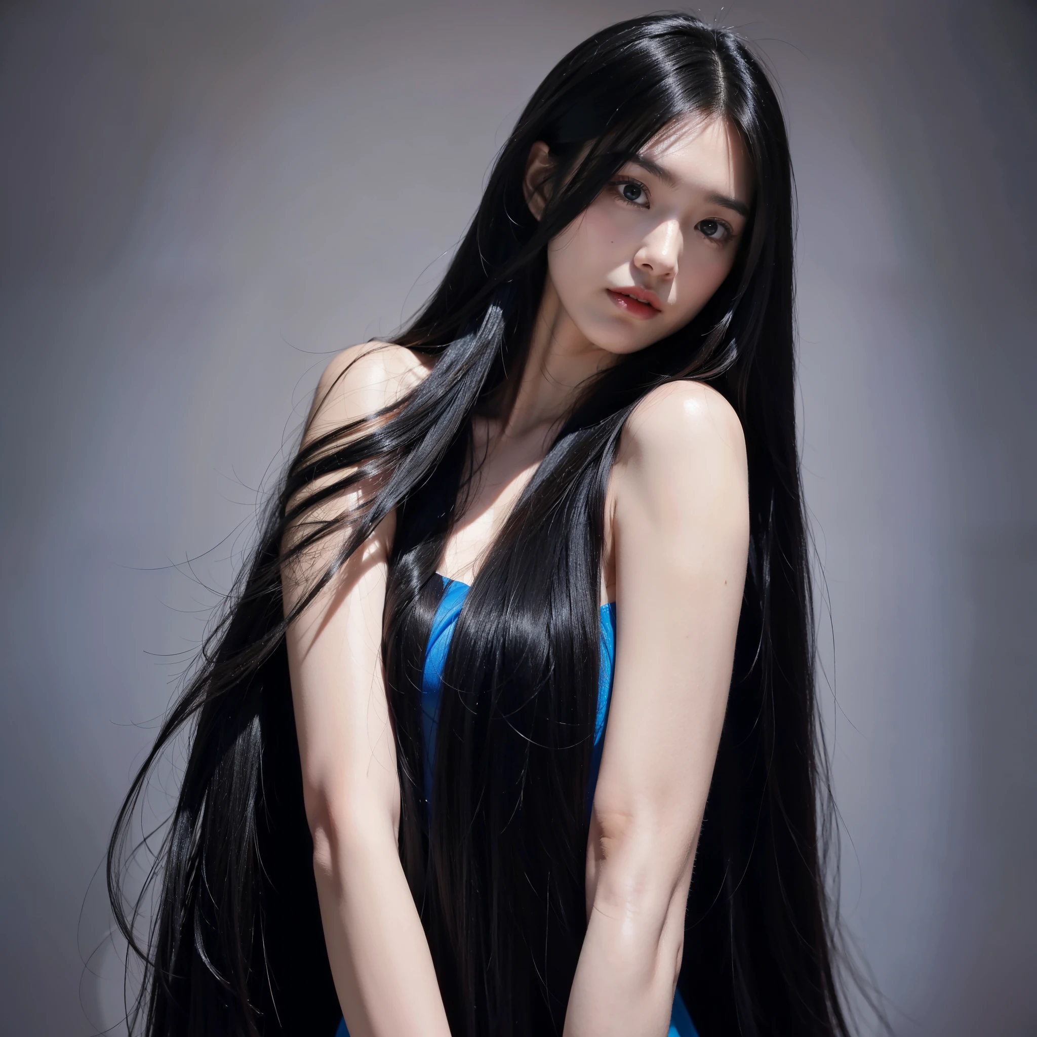 Super long hair、Best image quality、highest quality、Highest Resolution、Ultra-realistic photos、Full body photo、1 girl、Very beautiful face、超Super long hair、My black hair is about5Meters、Straight black hair、Black hair longer than height、My dark hair hasn't been cut in over 20 years.、Slender body、naked、World Long Hair Contest Winner、Incredibly thick black hair、My very long black hair wraps around my body..、Location: Bedroom、3Meters離れたところから撮影、Shiny and beautiful black hair、Terribly long black hair、My dark hair shines so beautifully、Too much black hair、Very long black hair filling the screen、The longest black hair in the world、The world's most lustrous black hair、The most beautiful black hair in the world、My long black hair is spilling out all over the room..、My long black hair makes the whole room dark.、Holding up my very long black hair with both handy long black hair spreads out like a flower field、