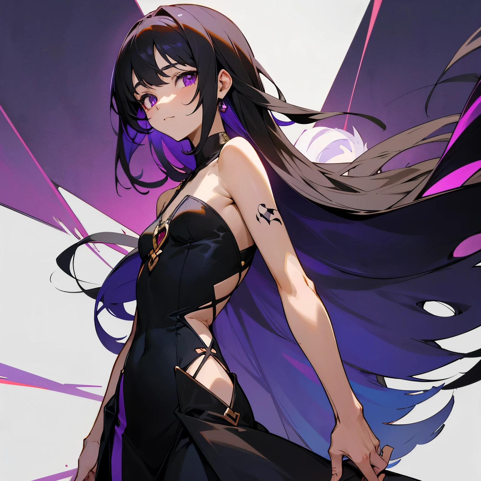 anime style, hombre joven, de piel morena, with noticeable scars in the form of small cuts and scratches on a toned body, vestido con ropas grandes y en mal estado de color ?????, with a lost look and purple eyes, con el cabello largo de color blanco