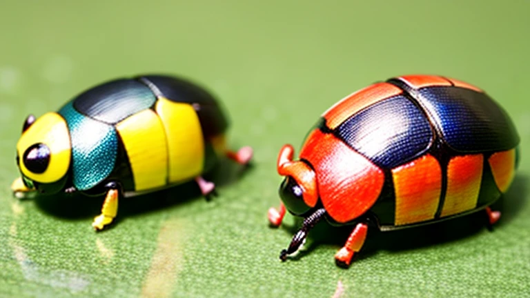 田舎で田舎でChildren playing with beautiful beetles、Children playing with beautiful beetles、