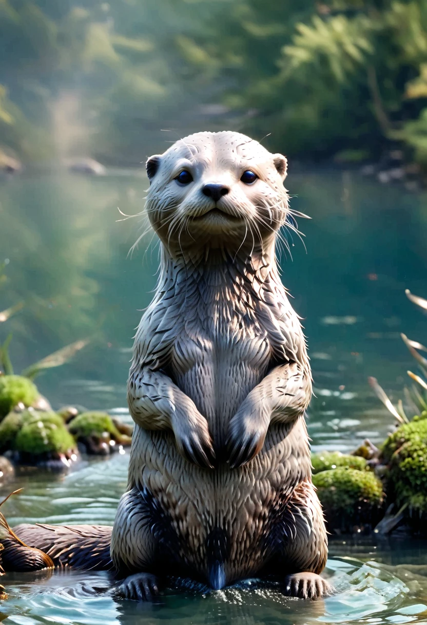 High-resolution images,masterpiece,best quality,An Otter