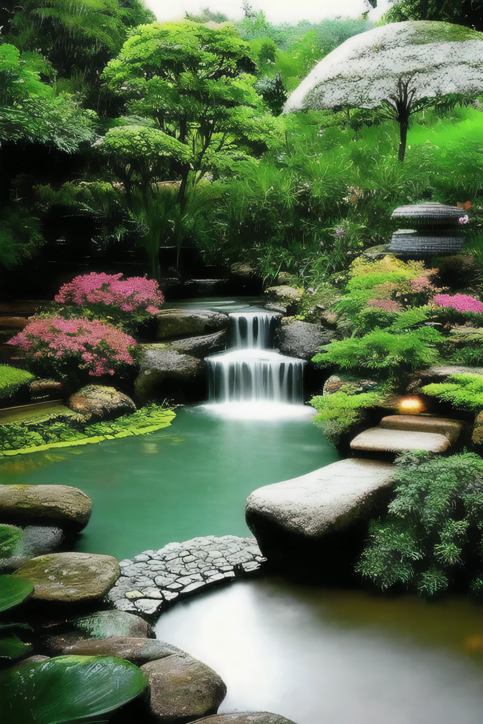 rain、rain、Mystical world Zen garden Dazzling clouds Gently flowing water Colorful flowers Colorful butterflies Fresh air Symphony of nature Perfect harmony Magical beauty Enchanting melodies Heavenly harmony Calming colors Paradise Serenity of nirvana Mystical aura Dreamy environment Waterfall Angels Pure bliss Divine presence Magical aura Eternal symphony of peace and happiness ,