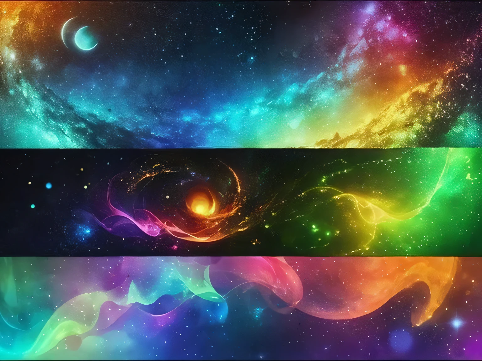 Please create a banner for the "Emotional Fantasia" collection. The banner should feature bright colors and incorporate abstract elements. Aim to express the breadth and complexity of emotions. Additionally, include elements that evoke a fantastical world in the banner.