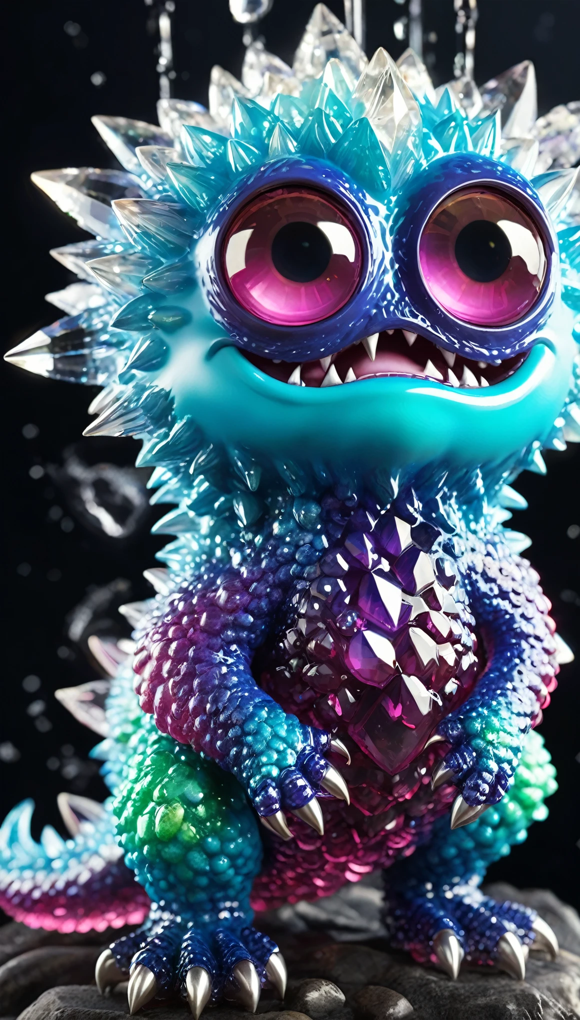 Cute crystal monster, Rich details 8k brilliant bright quality