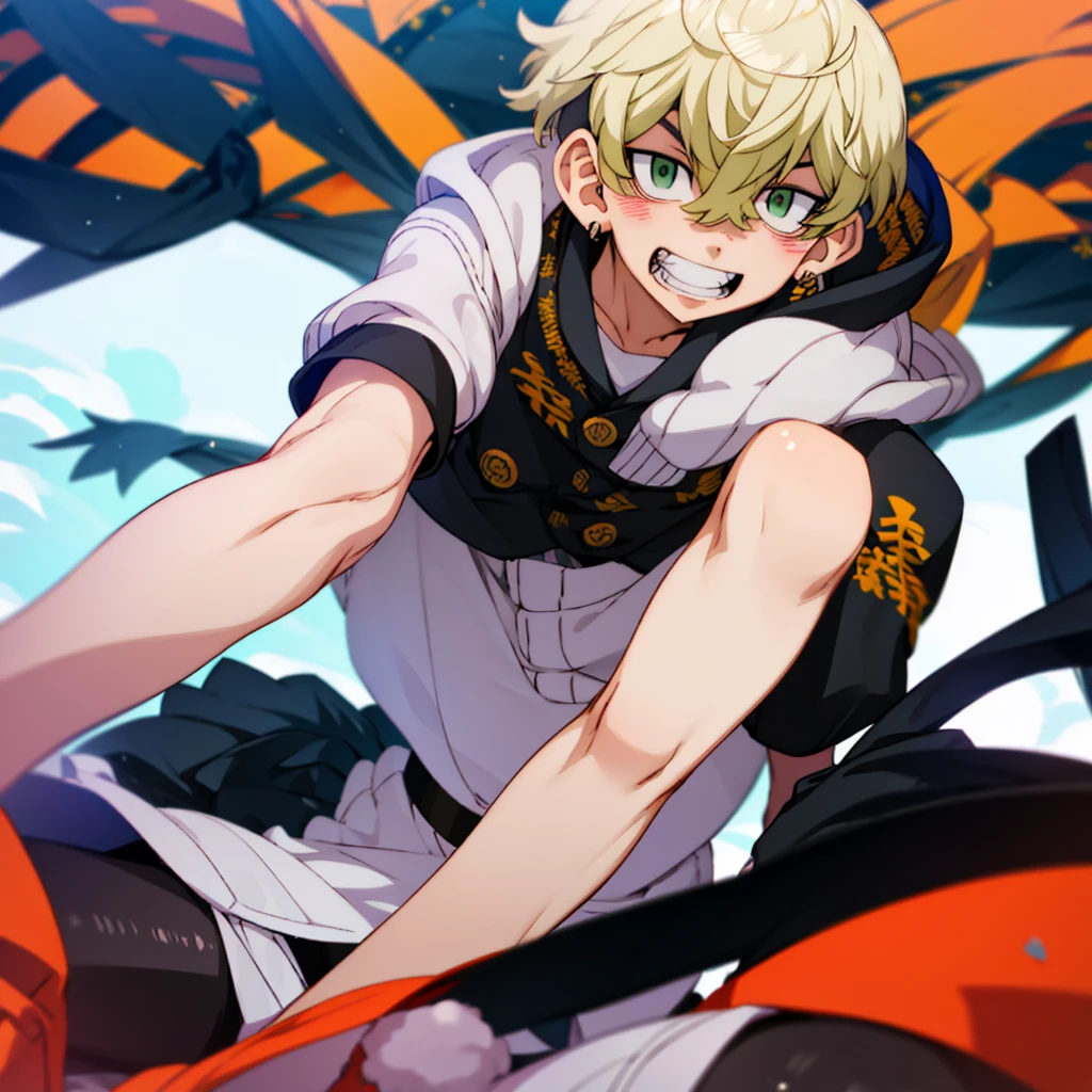 Matsuno Chifuyuu from tokyo revengers with cute smile and cute oufit,high quality ,best hands,best legs