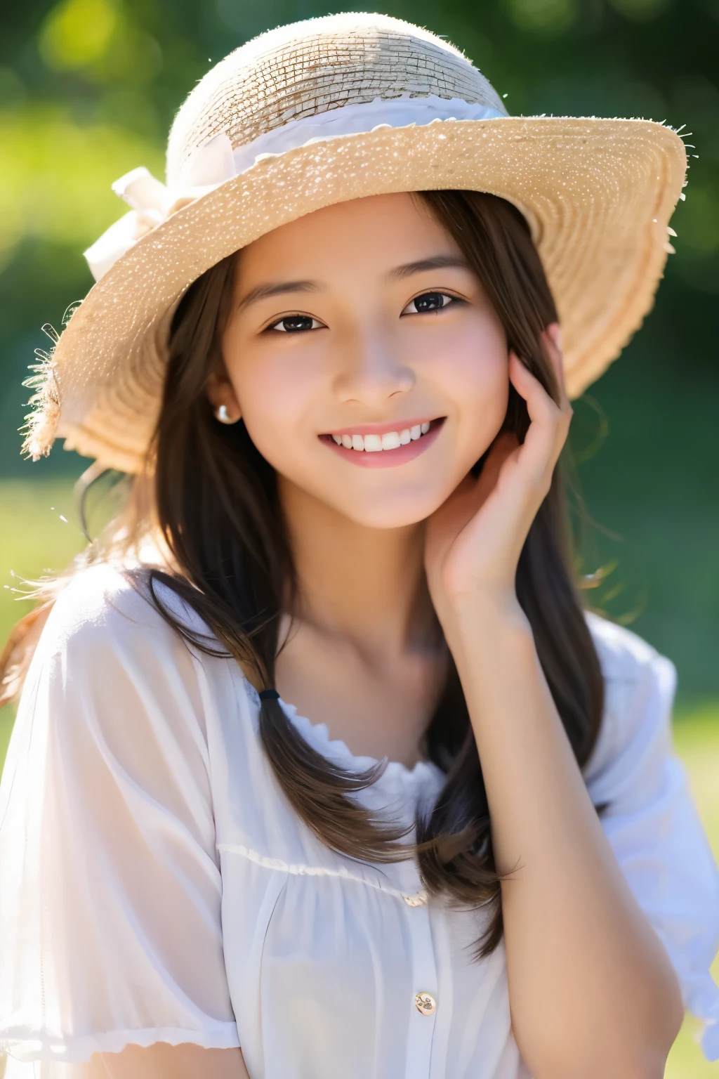 13 years old、hat、cute、Beautiful eyes、smile、Sparkling、shine、Don't touch、ステキながらのhat、