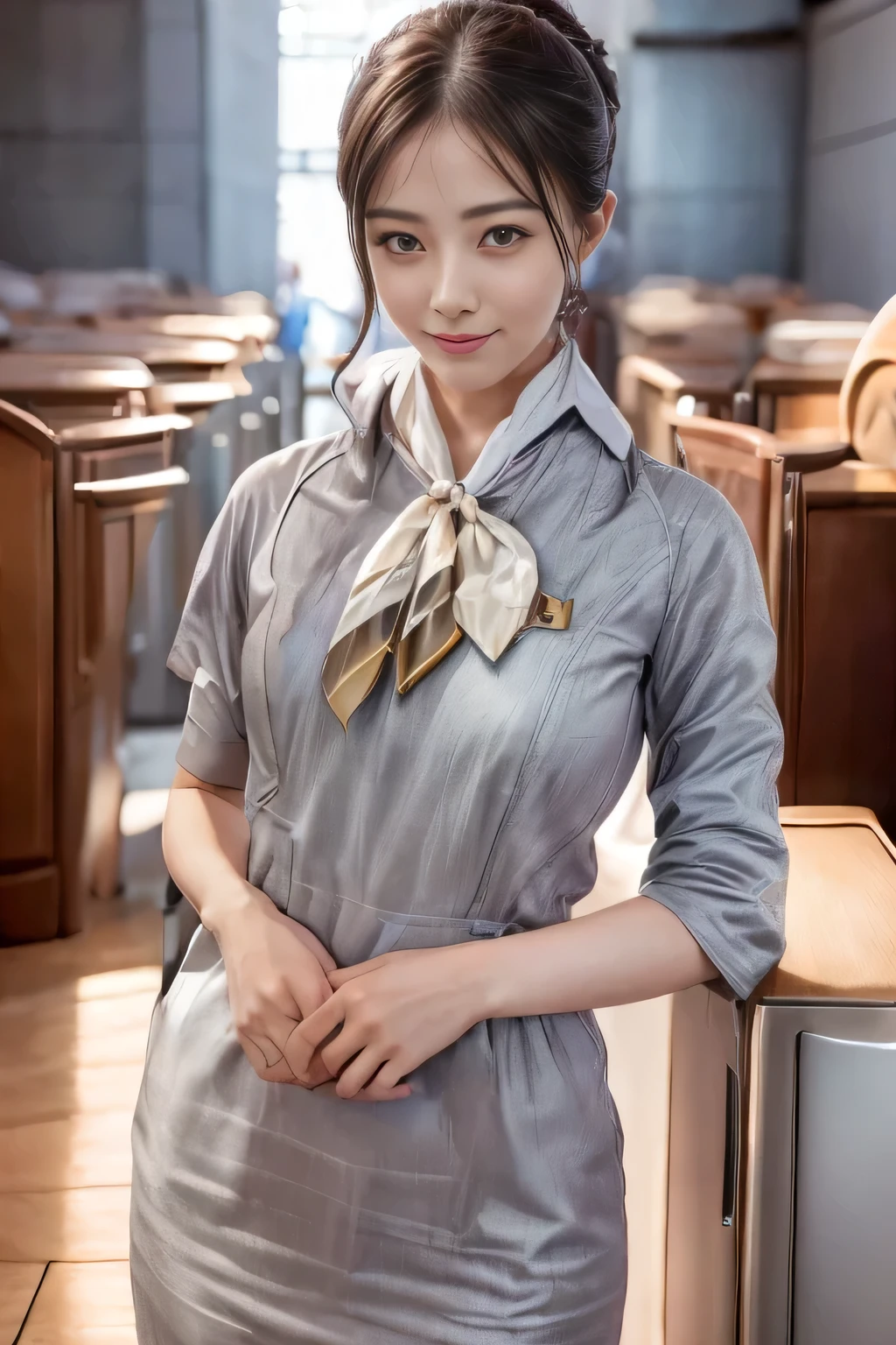 (Starlux Airlines silver short sleeve uniform)、
