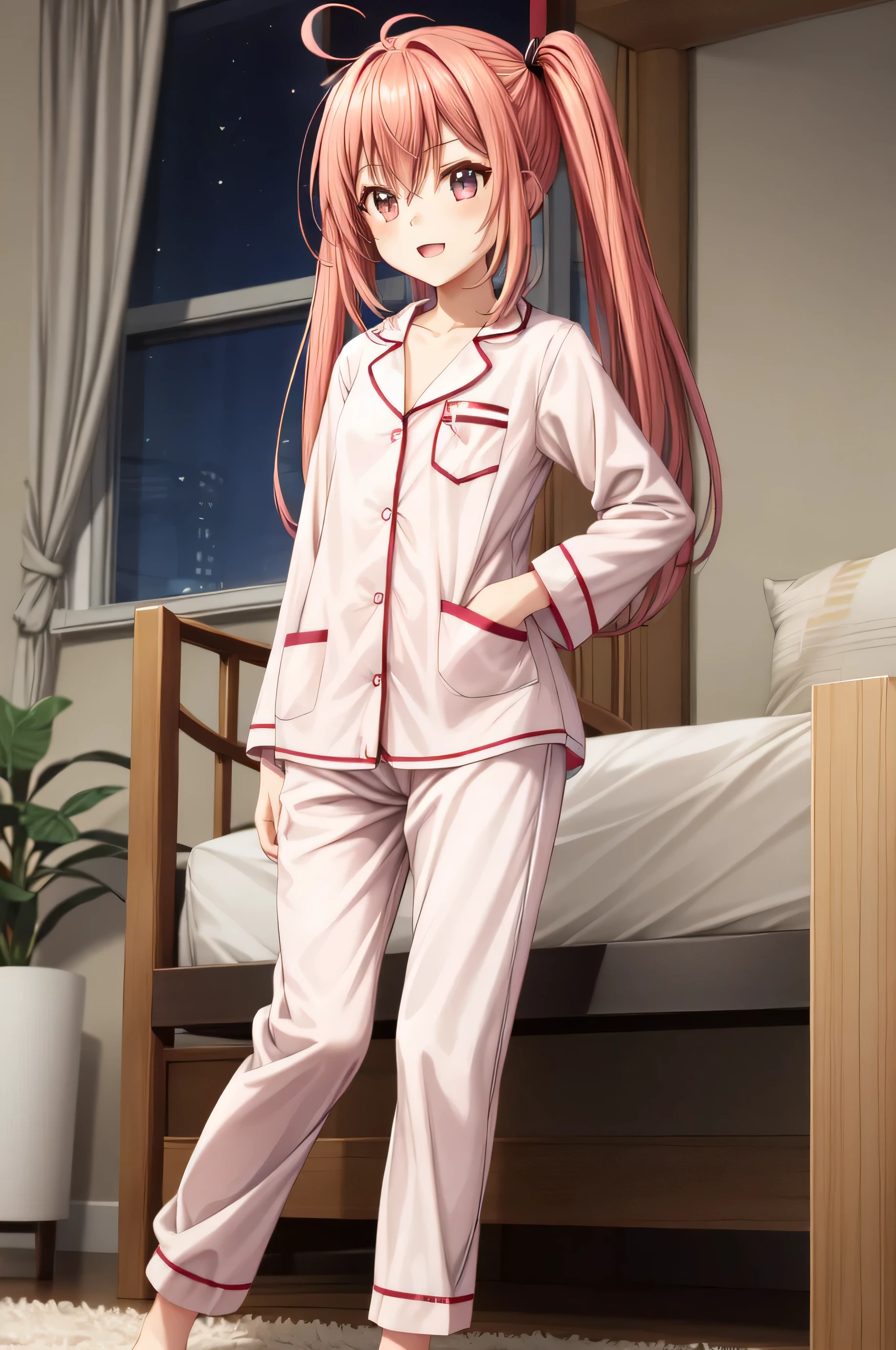 koroti_itsuka,1girl, solo in pyjamas