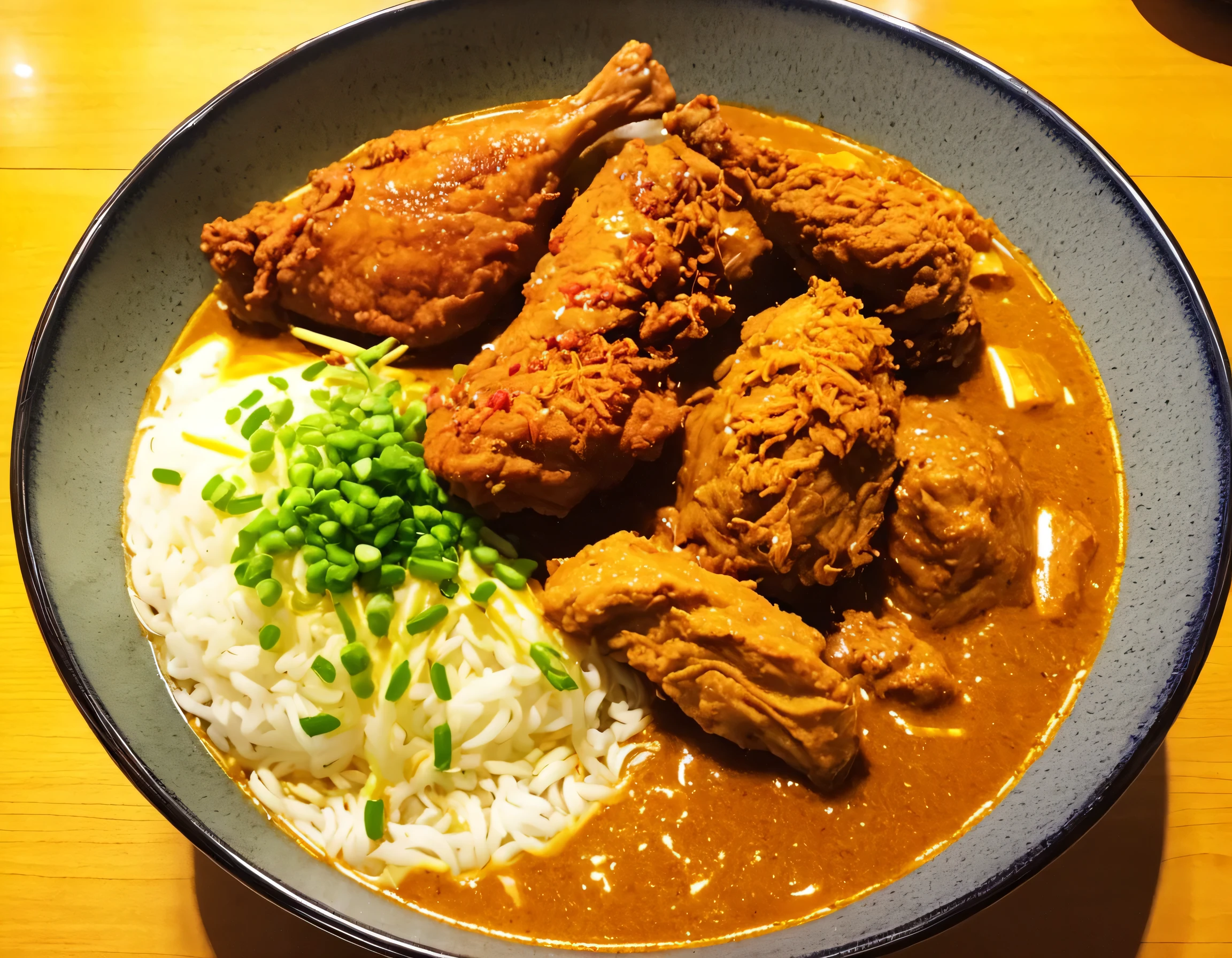 curry、ramen、fried chicken、Real、Photo style