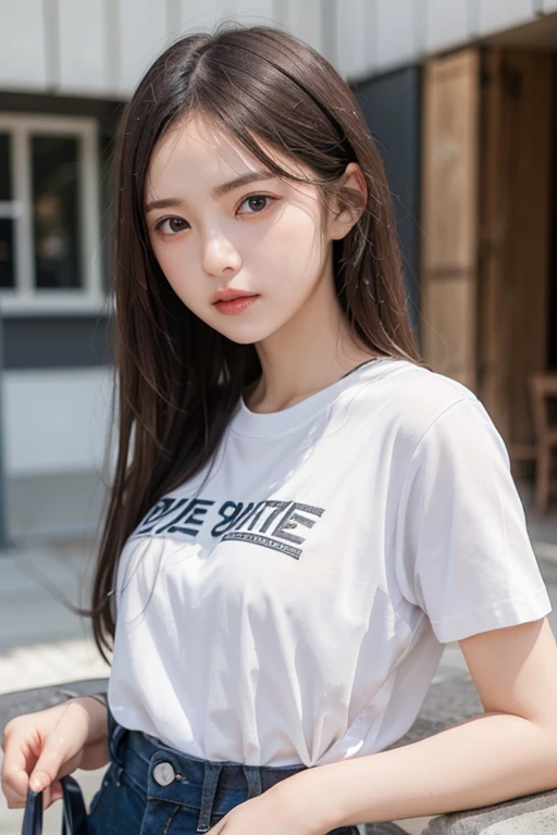 One girl,whiteTWear a shirt、,cuff,String,close,High resolution,ultra High resolution,Detailed face,16k,High resolution