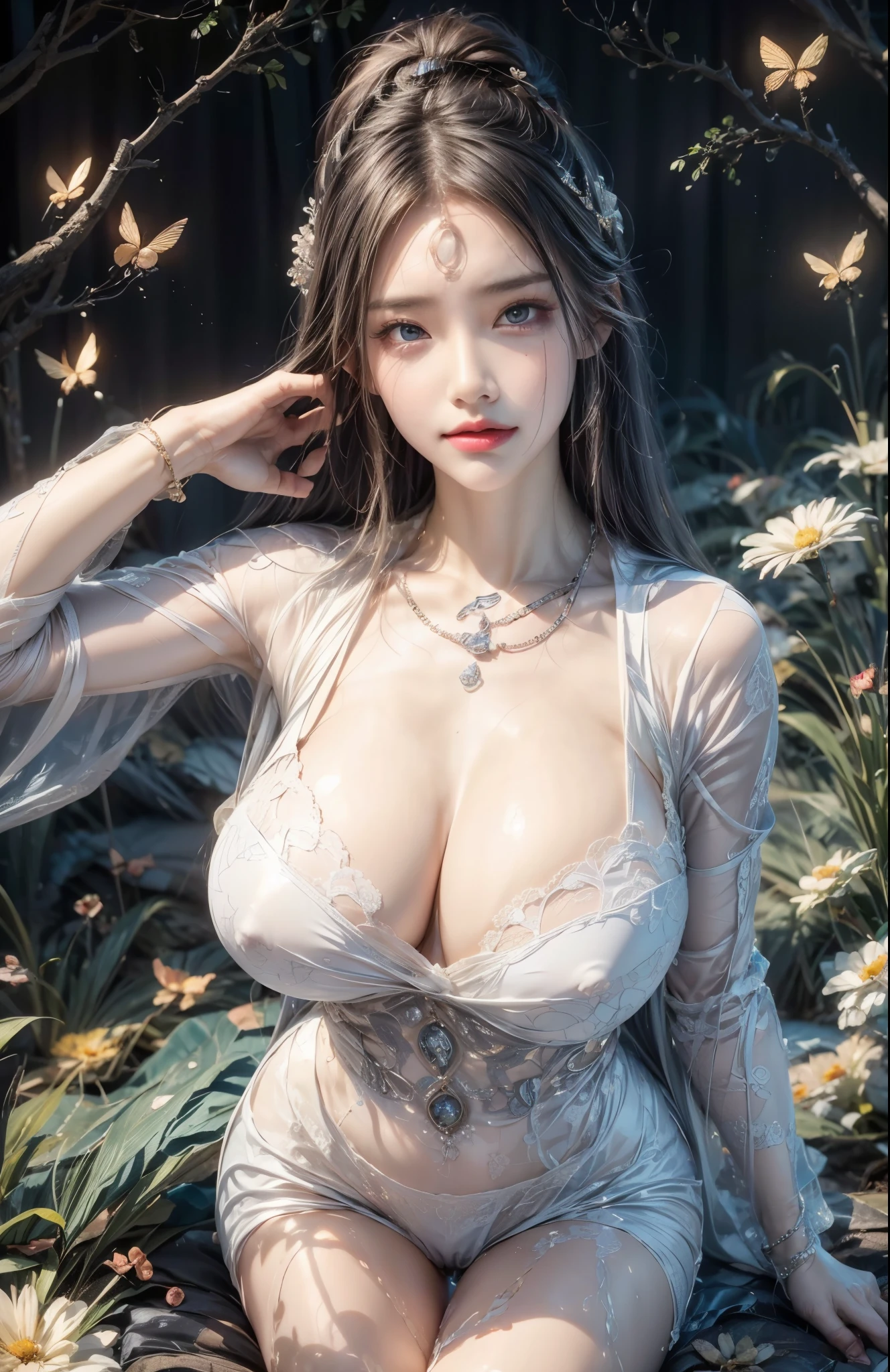 realistic, 1gril, per HD, 12k, wearing Allstars shoes, slim body, rather big body, six pack body, big round breasts, no clothes, beautiful breasts, looking at the camera, sitting on the sofa, long black hair, facial details, detailed person, body details, clothing details, hair details, body details, body details, breast details, vagina details, clothes, eye details, sweat details, water details, pose (knees bent and legs wide apart) whole body