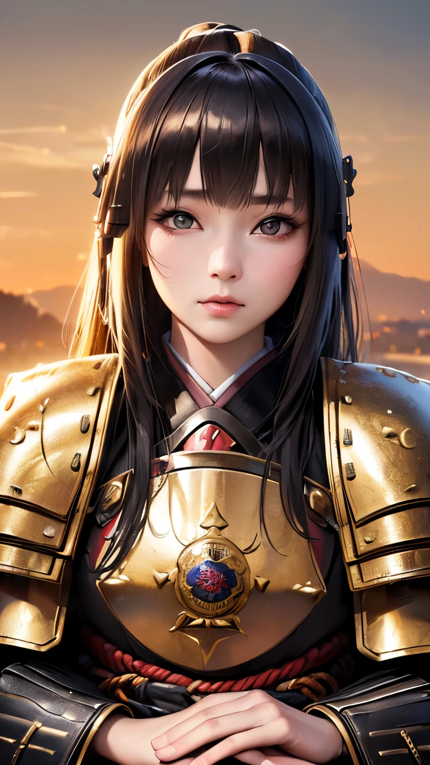 (highest quality,8K,High resolution,masterpiece:1.2),Super detailed,(realistic,photorealistic,photo-realistic:1.37),(Samurai armor and helmets of Japan heritage),traditional japanese sword,(Female 20 years old),detailed beautiful face and eyes,face on focus,kawaii,Super detailed,hyper-realistic texture,realistic,realistic pictures,Realistic outdoor background,accurate hands,precise fingers