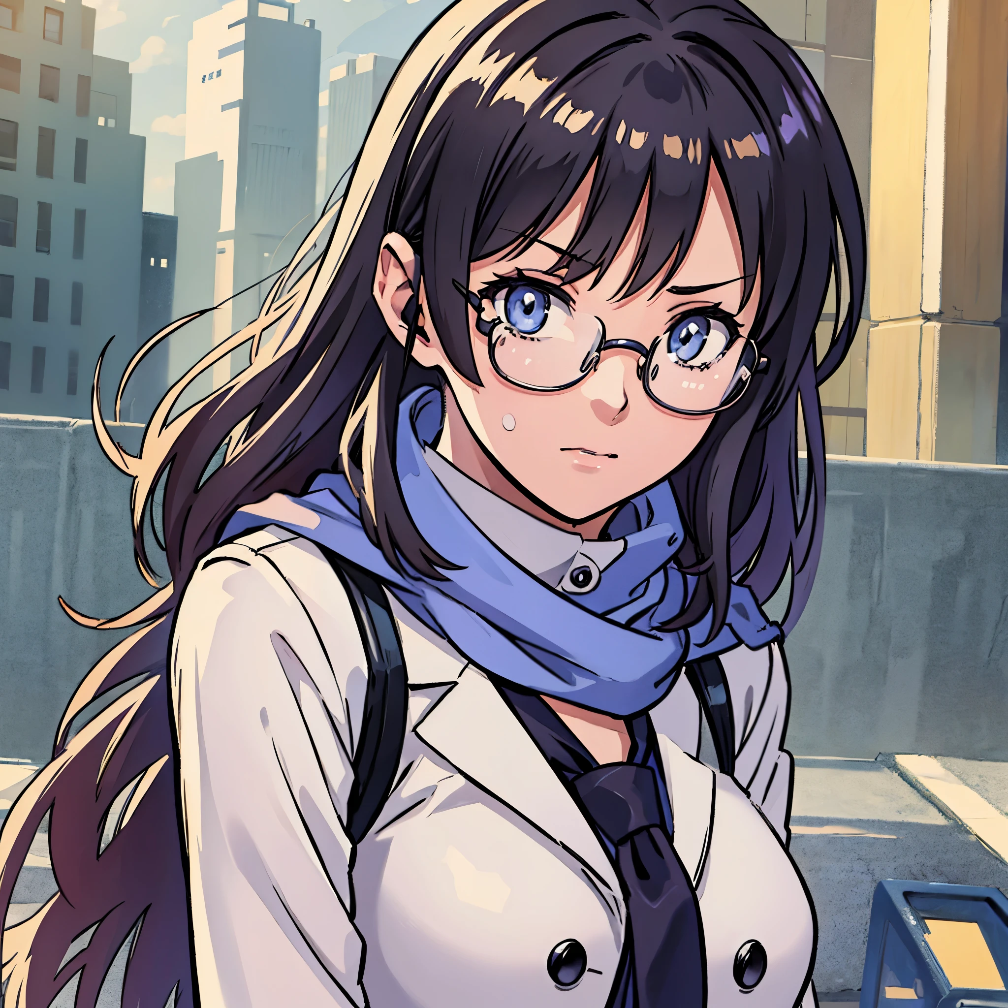 (highest quality,4K,8K,High resolution,table top:1.2), super detailed, (realistic,photorealistic,photo-realistic:1.37), ((portrait)),((Glasses Girl)),((rage)),(closed mouse)),((cry,tearful,tear drop)),((black hair)),((long hair)),((school-uniform)),Scarf,high socks, pumps,have a school shoulder bag,beautiful and fine eyes, beautiful detailed lips, highly detailed eyes and face, long eyelashes, realistic anime 3D style, Smooth anime CG art, Digital rendering by Makoto Shinkai, Moe anime art style, photorealistic rendering of an anime girl, Shinkai Makoto style, Cute anime girl visuals, realistic young anime girl, girl fan art, Created by Anime Artist&#39;studio of.