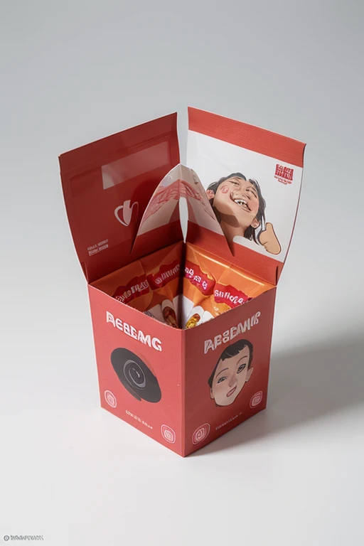 Draw an illustration based on references for gum packaging, 2D