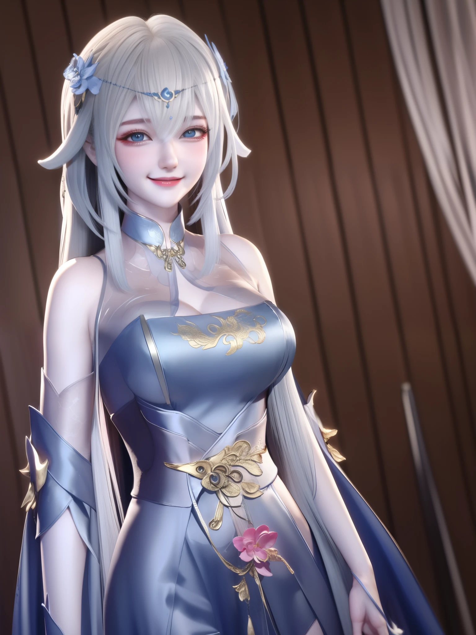 1girls,dragon girls,with hair,long dress sheld,smile
