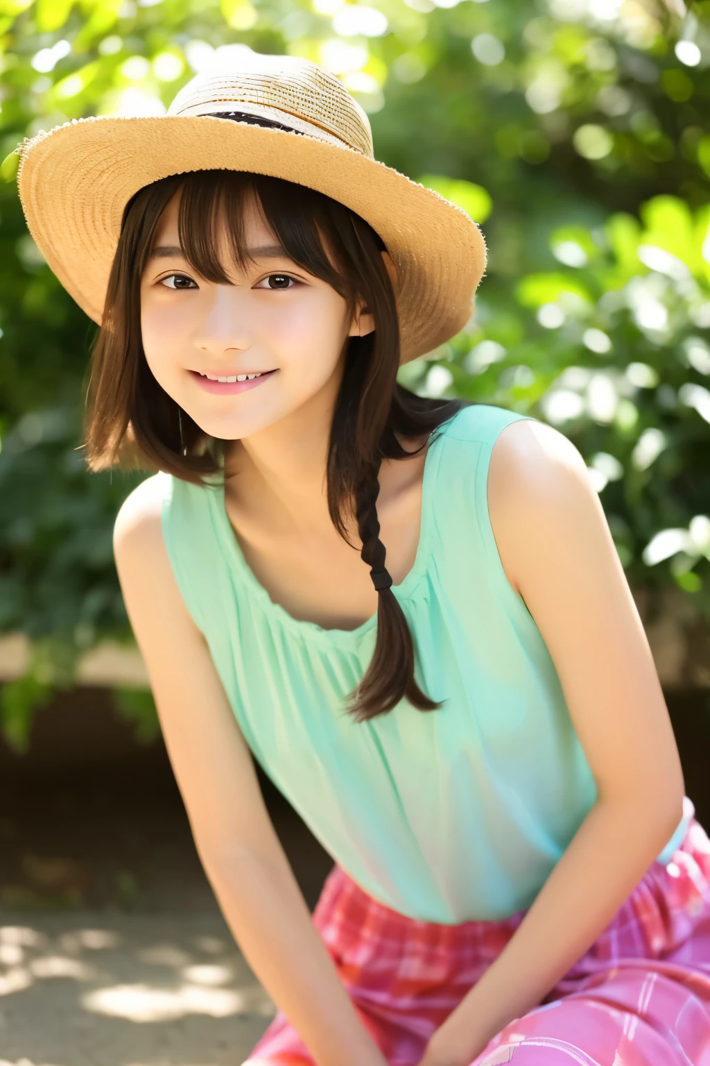 13 years old、hat、瞳がshine、目がbeautiful、Lively、beautiful、Lively、shine、