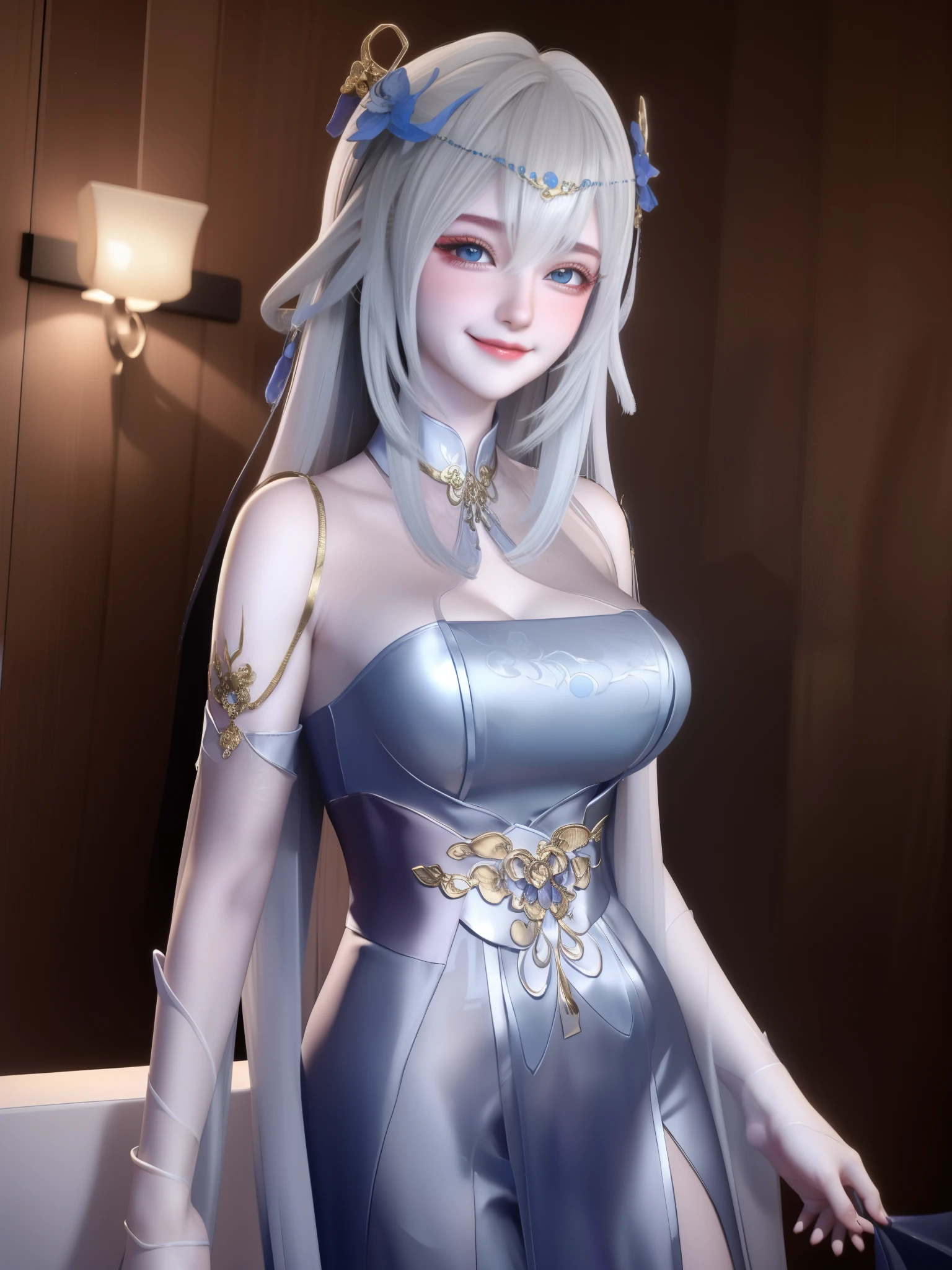 1girls,dragon girls,with hair,long dress sheld,smile