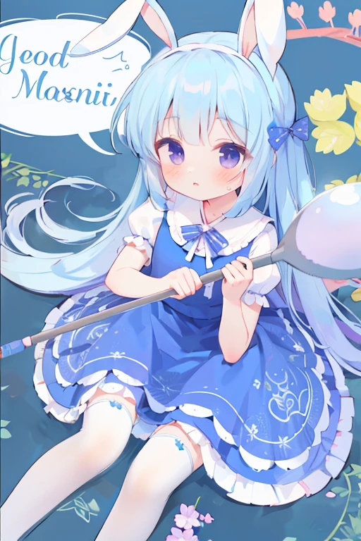best quality, masterpiece, Extremely detailed, Detailed background, 1 Girl, Solitary, Long hair, flower, Blue Hair, White background, pink flower, Simple background, contour, Upper Body, shirt, white shirt, white flower, bow, Bangs, Purple Eyes, Yoko, blush