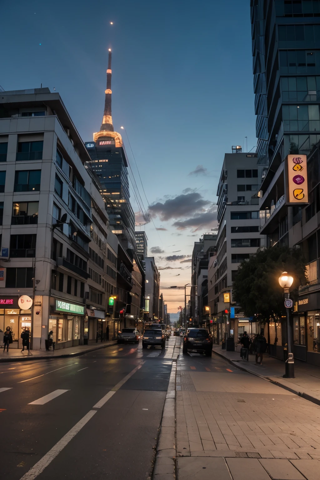 avenida iluminada