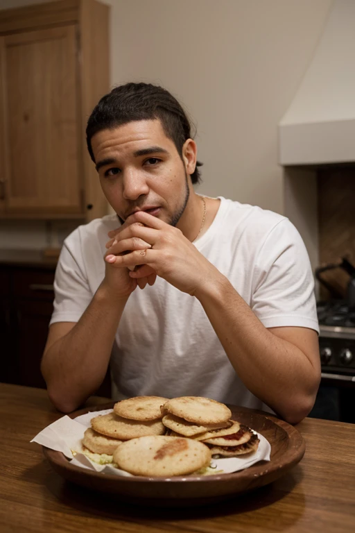 Haz a drake comiendo arepas