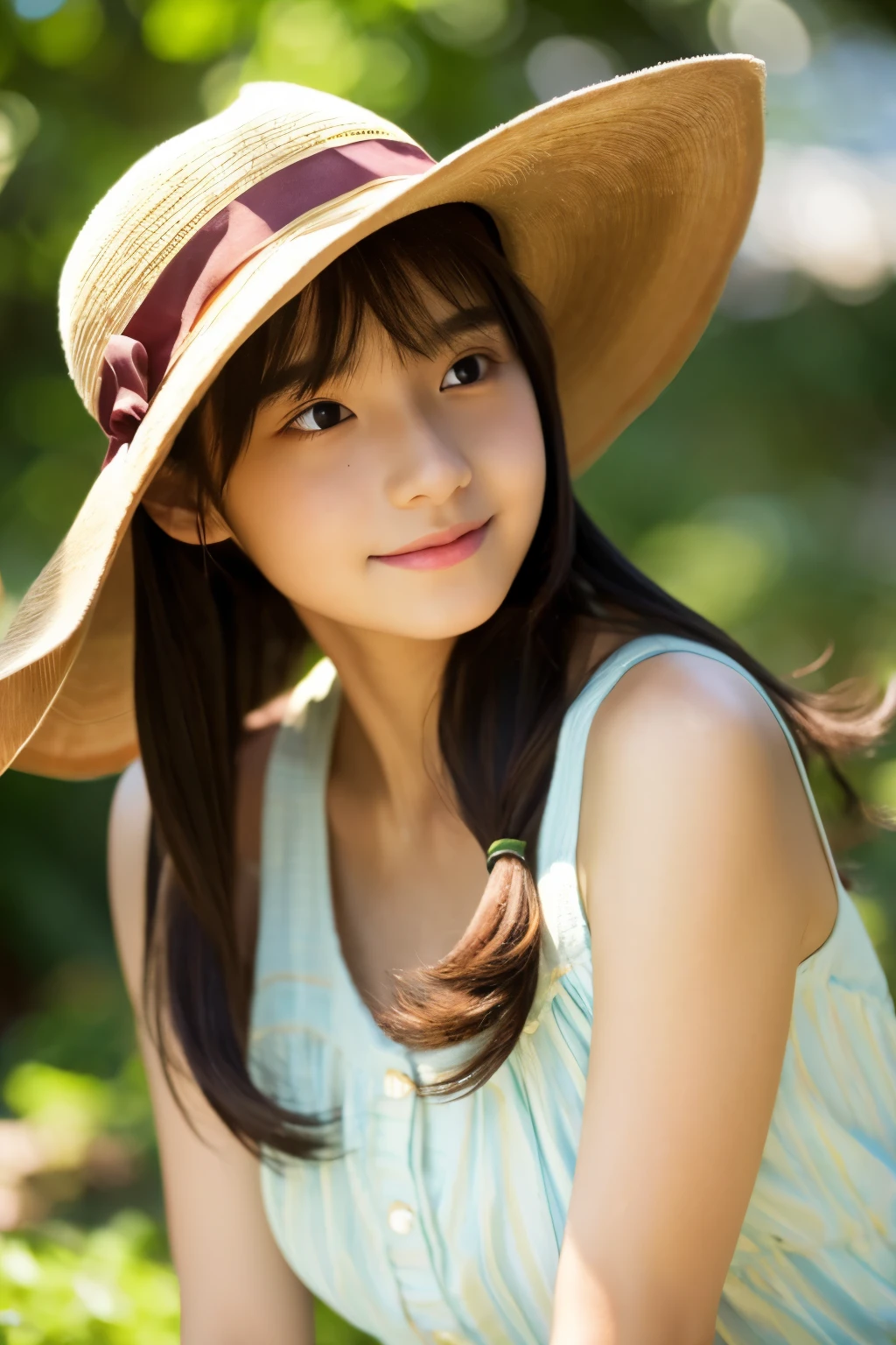 、hat、瞳がshine、目がbeautiful、Lively、beautiful、Lively、shine、beautifulなhat、