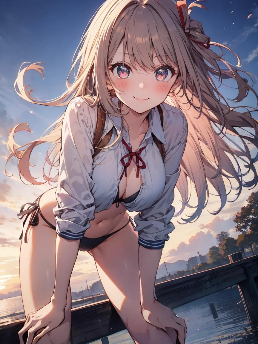 high_leg_bikini,smile,blush,beautiful_light_brown_straight_long_hair,beautiful_light_blue_eyes,multicolored_eyes,1_beautiful_girl,cute_face,beautiful,perfect_quality,perfect_anatomy,masterpiece