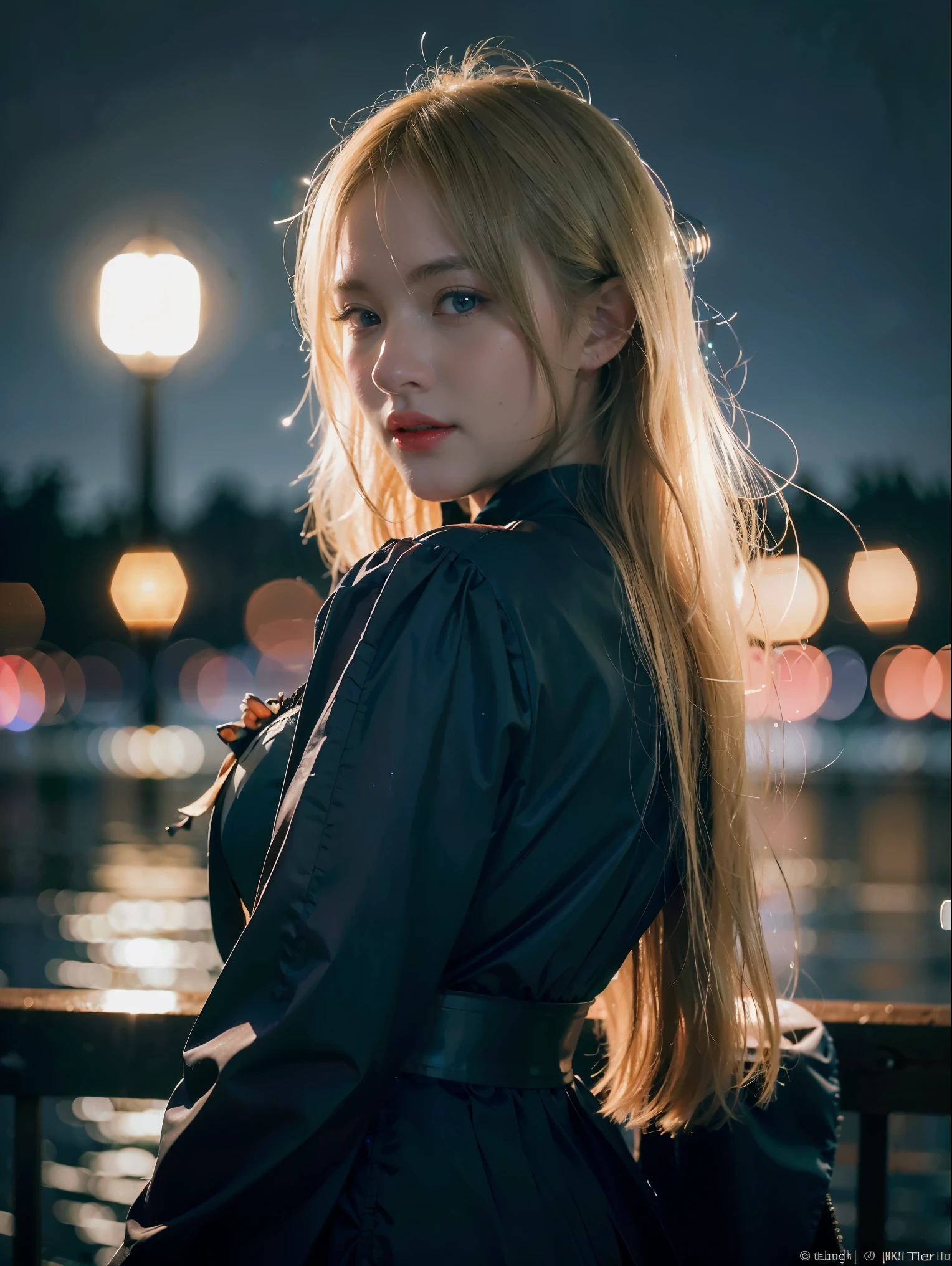 (extremely detailed CG unity 8k wallpaper,masterpiece, best quality, ultra-detailed),(best illumination, best shadow, an extremely delicate and beautiful),floating,high saturation,blonde hair+blue eyes:1.2,gloomy gothic scenery, long hair, gaze into the distance. (A beautiful girl with long blonde hair and blue eyes sparkling gothic lighting)