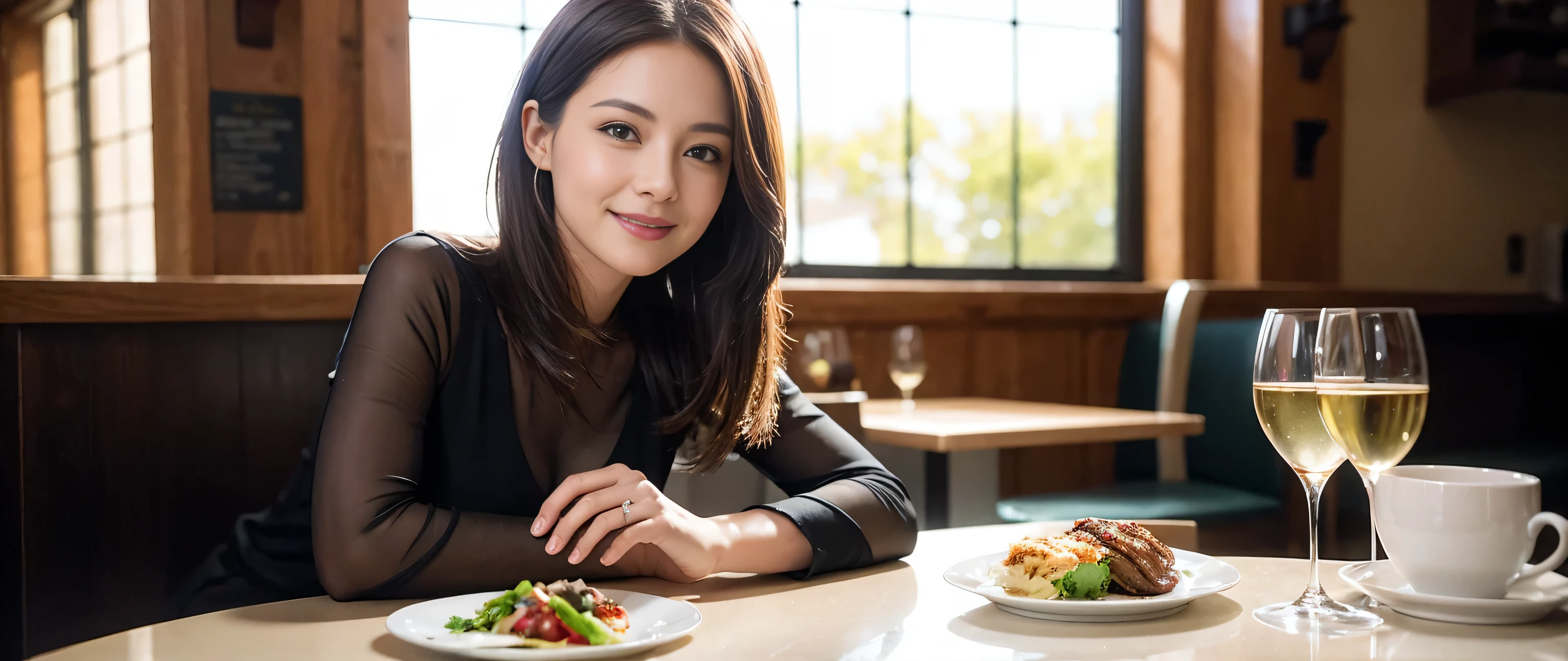 ((highest quality、8k、masterpiece:1.3))、Two beautiful women、Slim body、((Bob Hale、Straight hair:1.2))、(to be born, highest quality, masterpiece:1.5), (Realistic, Intricate details:1.2), Ultra-high resolution, Wine glass on the table、Lighting the face、Amazing view of the sunset sky and clouds、Amazing mountain views、A bright smile、A lovely woman with a smile、Bright image、The beauty of wine, Beautiful Face, blue eyes, The light shines on your face, Blushing, short hair,Bright Face、 (41 years old), 39 years old, Lady、red wine 、Appetizers、Italian food、Wine bottle、Champagne、sparkling wine、Two beauties、Brown Hair、Shortcuts、Long sleeve shirt、dress、Pretty Woman 1, (Slim face), (The body is slim), (Brown Hair), (Shortcuts), cheeks turn a little red,Attractive beauty、, Out of the window, A beautiful and detailed night view unfolds.........., restaurant, In a prominent place (From the waist up) Nova Frog Style, actress, model, Upper Body, White wine, slim, wine glass, A wine glass placed in the middle, smile, (smile: 1.15), Beautiful fine grain, Depth f/2,saturation, High Contrast, Strong light and shadow,Moist Body:1.5、3D texture、Delicate eyes、Brown Hair、The hair is very shiny、