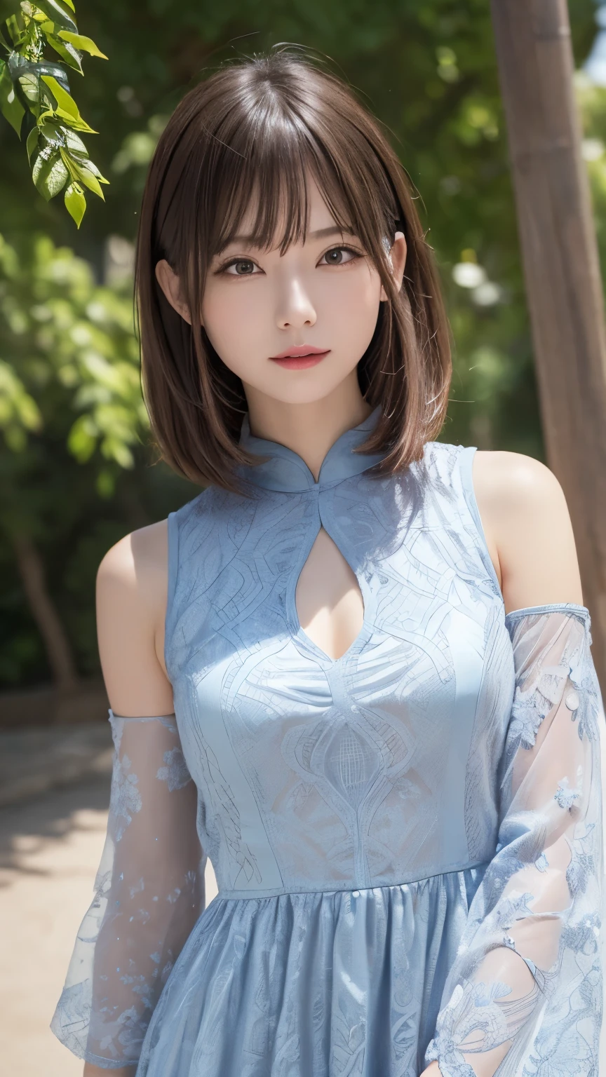 Silver Hair、(masterpiece, Highest品質, Highest, Official Art, beautifully、beautiful, exposed for a long time: 1.2), Smooth movement, Attractive patterns, 1 girl, (Dresses with sleeves: 1.4), Upper Body close-up, Expose your shoulders, Chinese Girl, blush, Black lob hair, Portraiture, alone, Upper Body, Observing the observer, Detailed Background, Detailed face, Controlling the wind, Dynamic pose, Aether Dynamics, in the background, Great atmosphere,blonde, Plump face,Random Pause