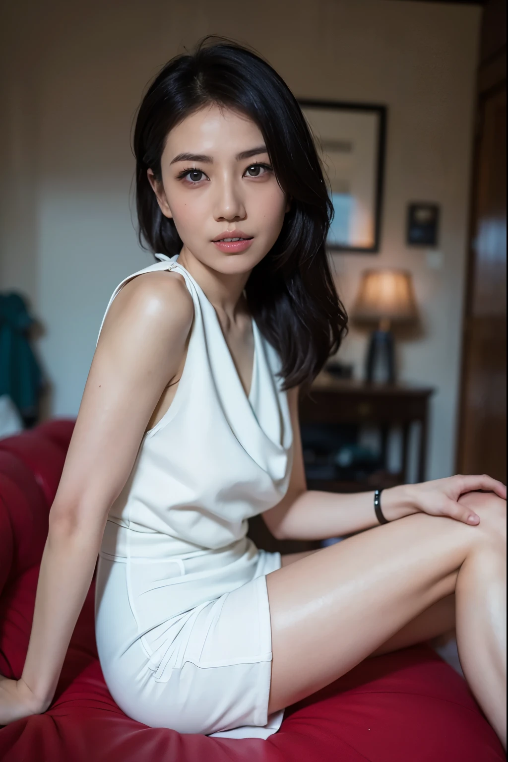 Beautiful asian girl with red lips, Her eyes sparkle like dreamy stars, Glowing eyes, Beautiful and delicate eyes, original photo,(Highly detailed skin:1), (Practical, photo-Practical:1.37), Ultra-high resolution, Professional lighting , 8K Ultra HD, DSLR camera , high quality, Film Grain, Fuji XT3, original photo,, original photo,(Highly detailed skin:1), (Practical, photo-Practical:1.37), Ultra-high resolution, Professional lighting , 8K Ultra HD, DSLR camera , high quality, Film Grain, Fuji XT3, original photo,((Spread your legs:1.3))