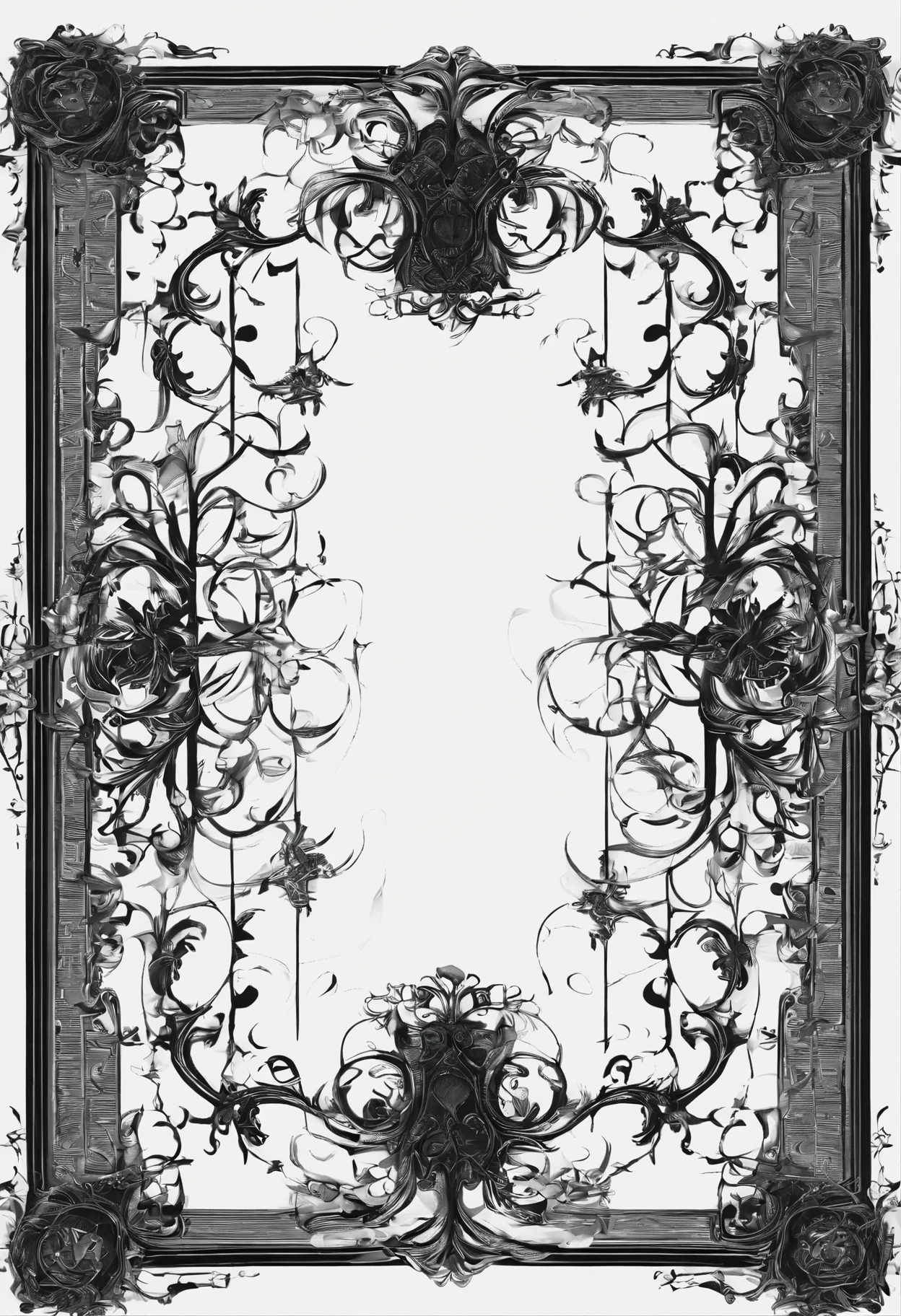 Simple ribbon border、Something is emerging, Great Style – L'oeil Great details, When you blink, Details are lost, Wickerno, Dark and eerie gothic, Romantic Gothic, Dark and glamorous gothic